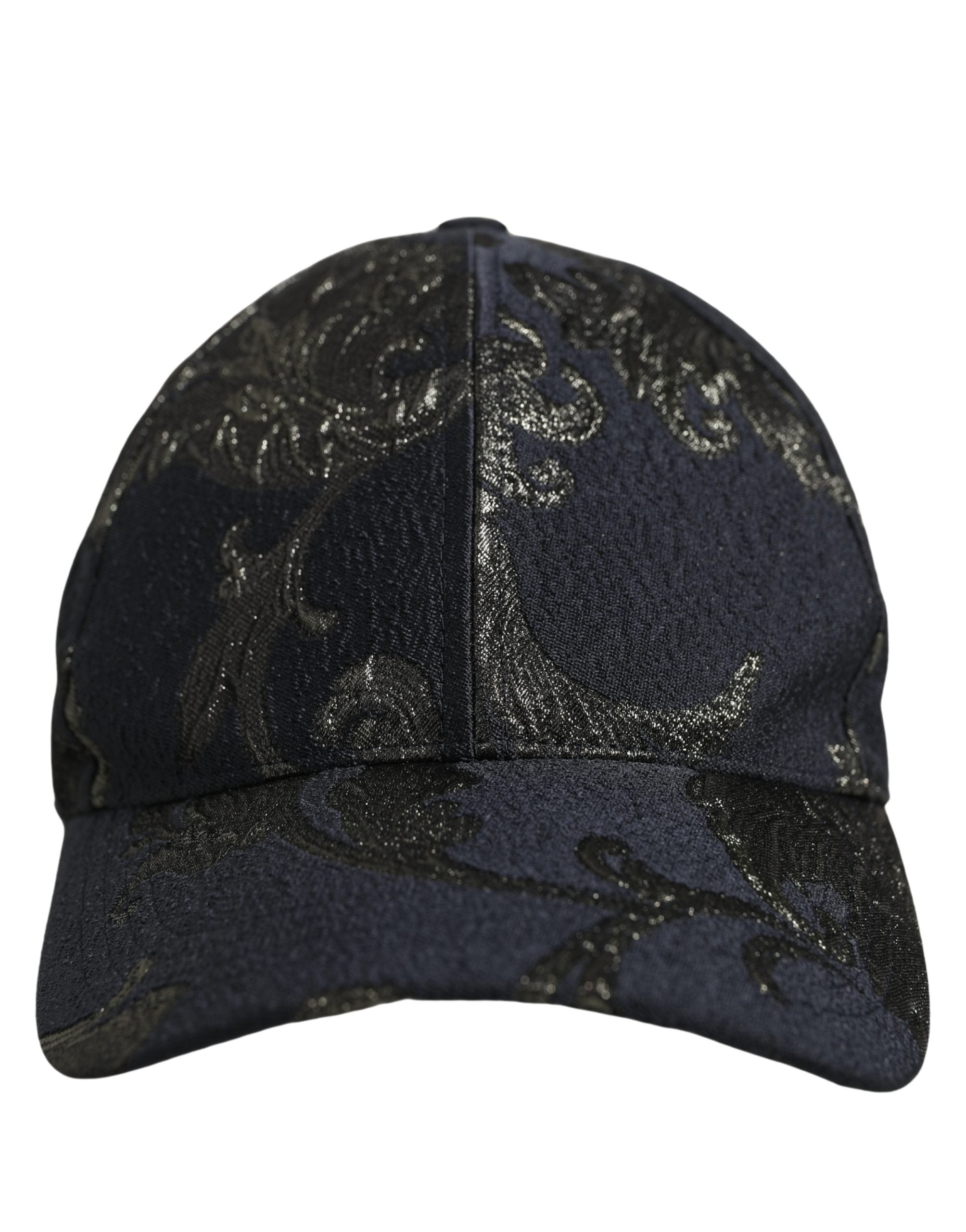 Dolce & Gabbana Herren Schwarze Barocco Blumen Baumwoll-Baseballkappe