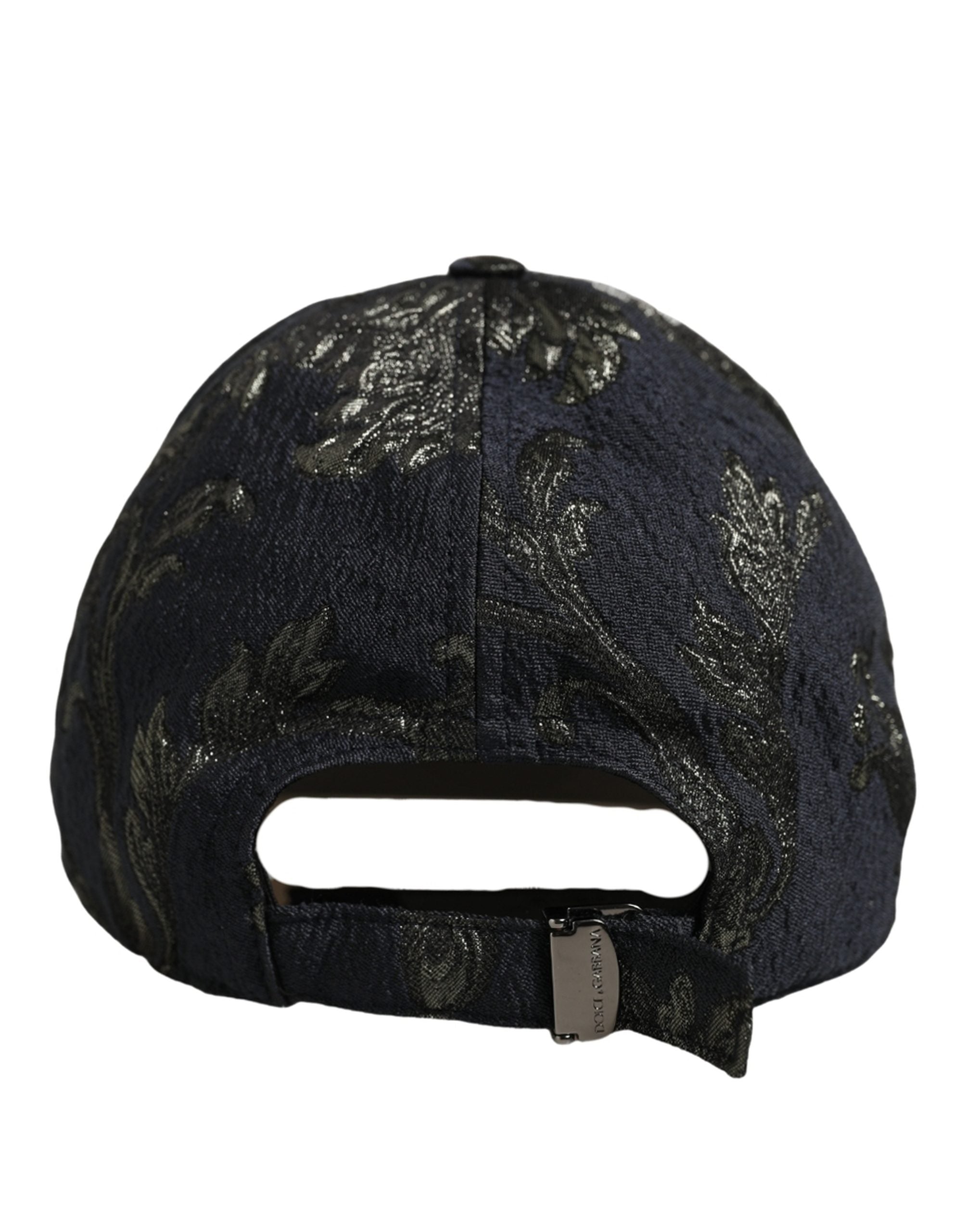 Dolce & Gabbana Herren Schwarze Barocco Blumen Baumwoll-Baseballkappe