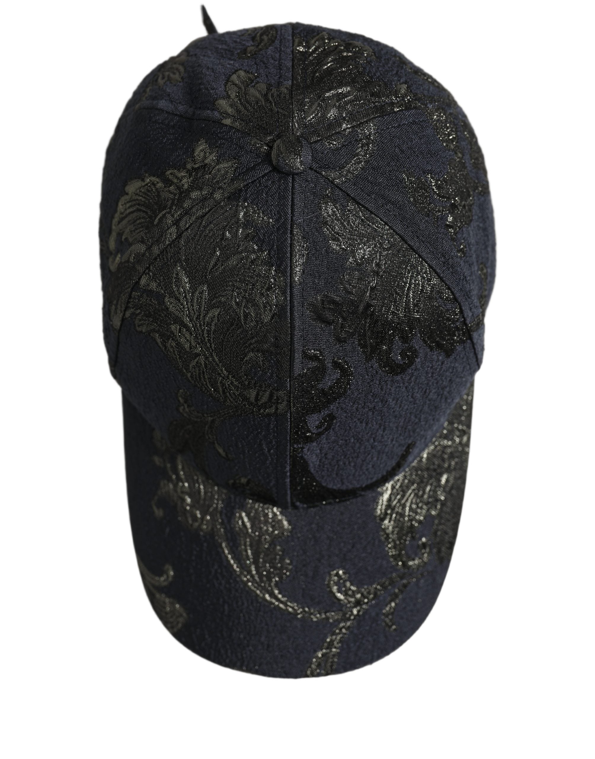 Dolce & Gabbana Herren Schwarze Barocco Blumen Baumwoll-Baseballkappe