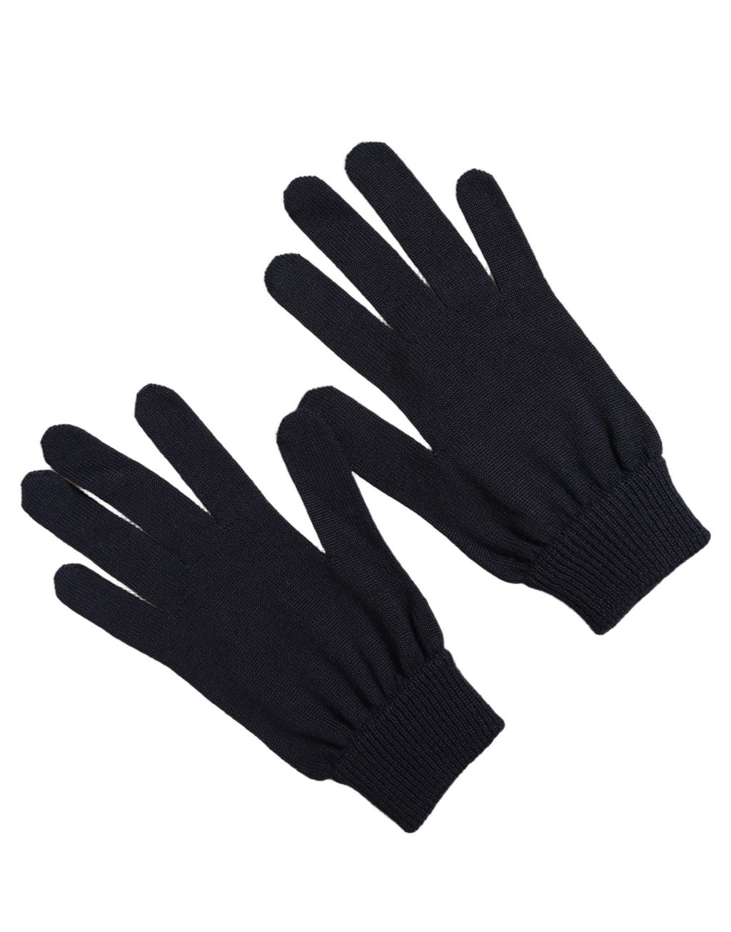 Dolce & Gabbana Herrenhandschuhe aus dunkelblauem Kaschmir-Strick für den Winter