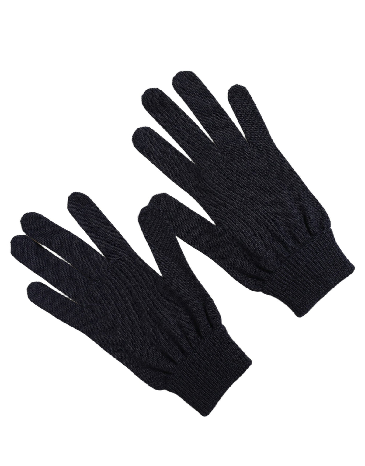 Dolce & Gabbana Herrenhandschuhe aus dunkelblauem Kaschmir-Strick für den Winter