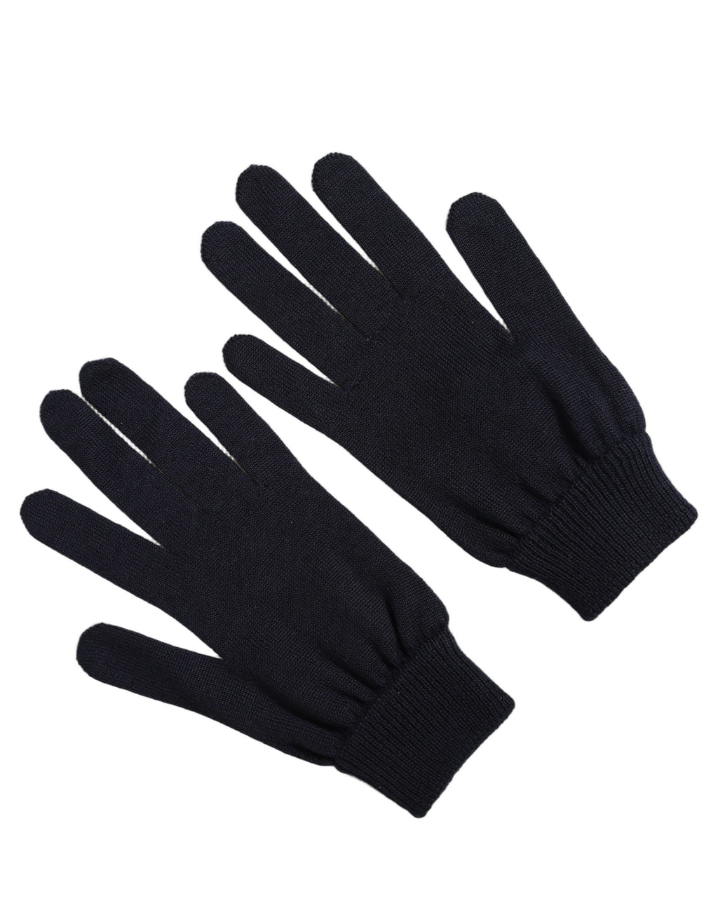 Dolce & Gabbana Herrenhandschuhe aus dunkelblauem Kaschmir-Strick für den Winter