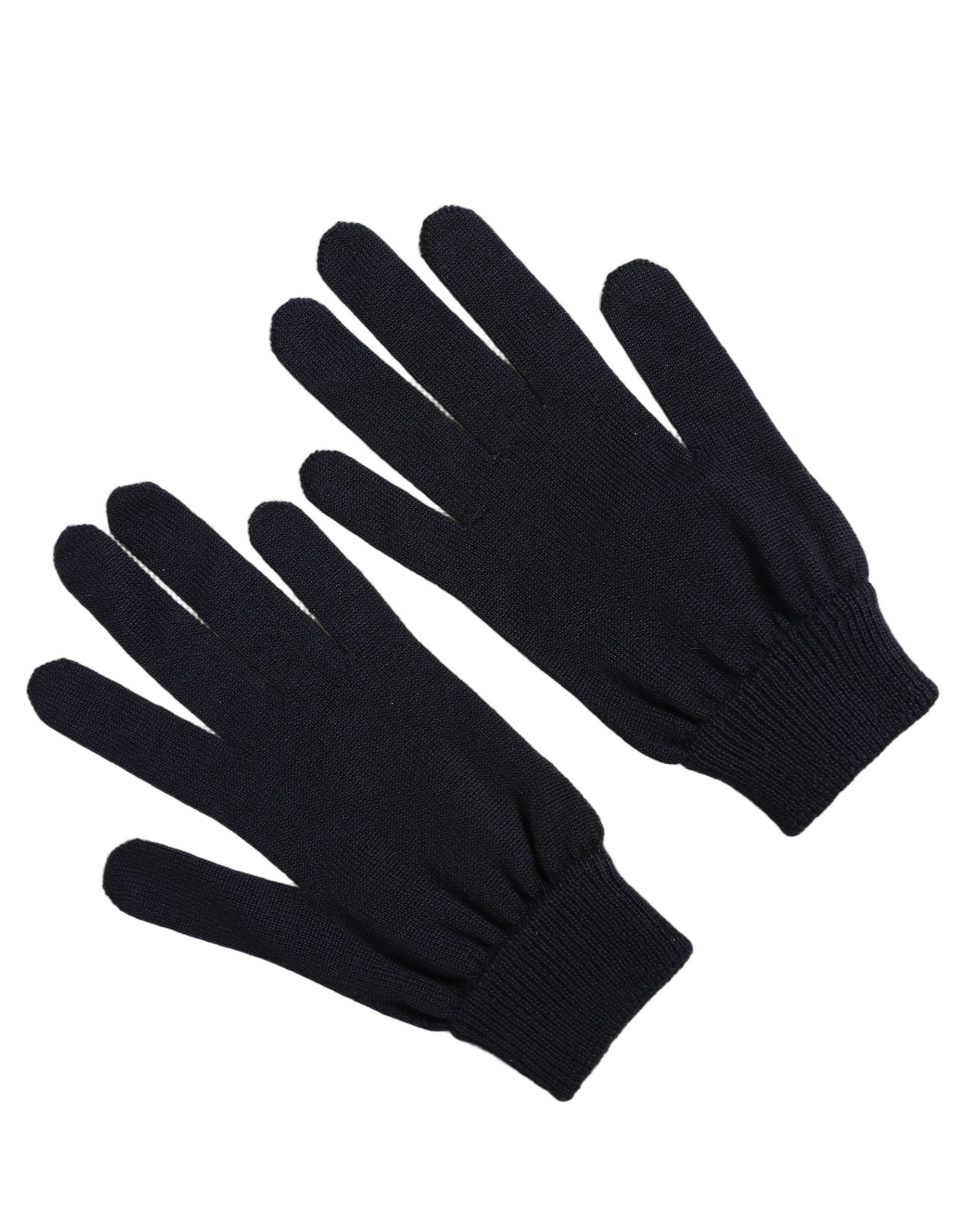 Dolce & Gabbana Herrenhandschuhe aus dunkelblauem Kaschmir-Strick für den Winter