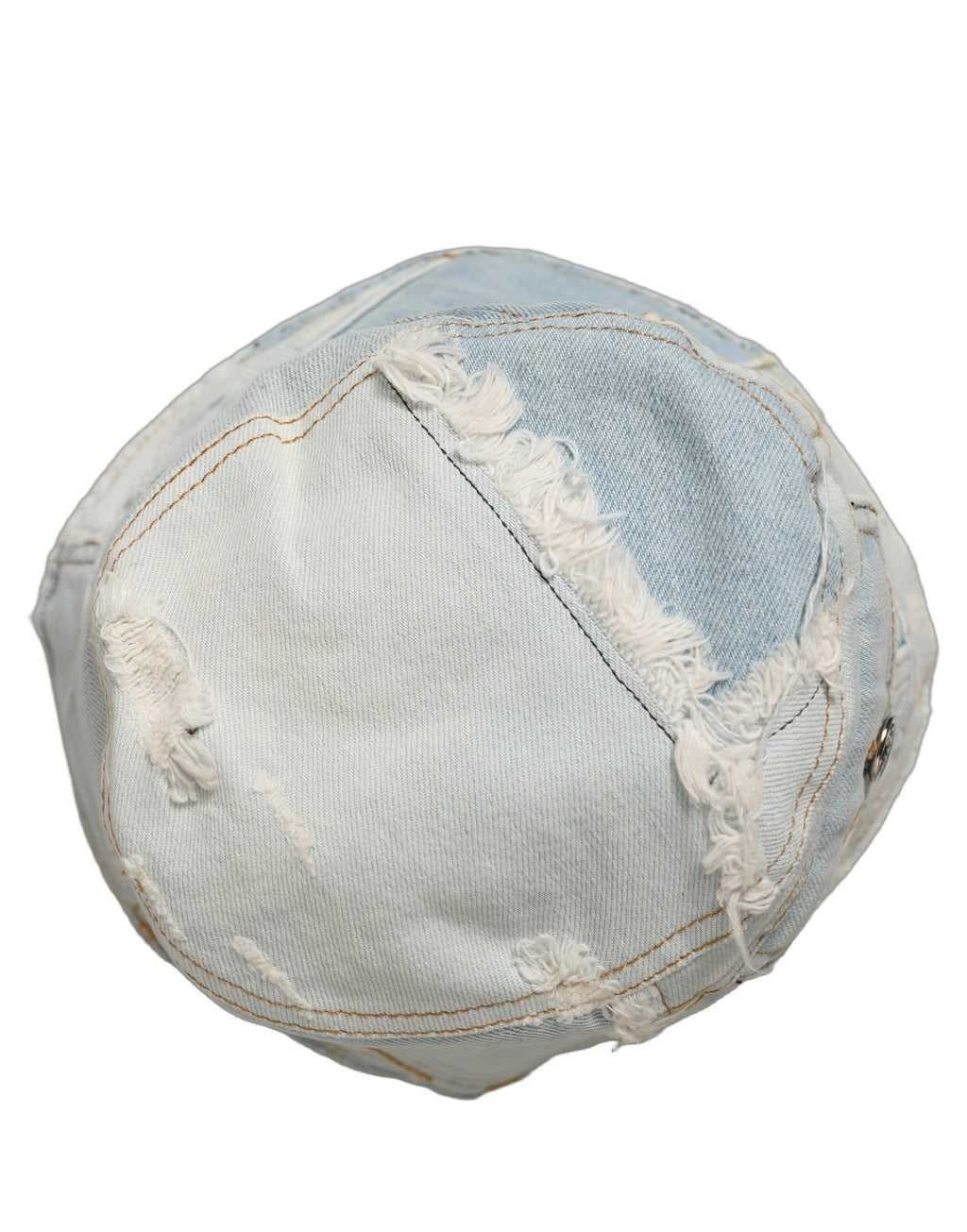 Dolce & Gabbana Herren-Bucket-Hat aus Baumwoll-Denim mit Patchwork-Design in Blau