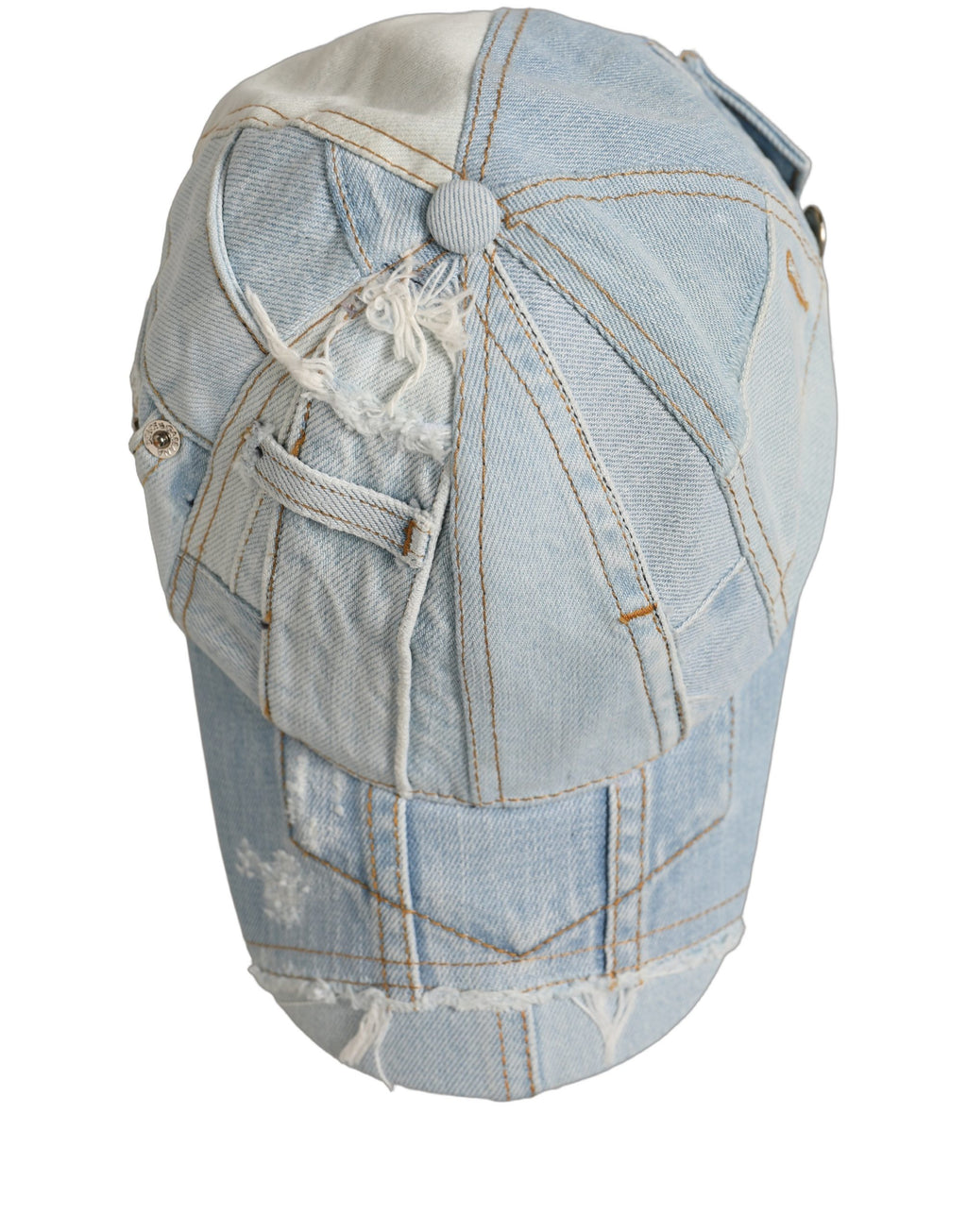 Dolce & Gabbana Herren Baseball Cap aus Baumwoll-Denim in Blau mit Patchwork-Design