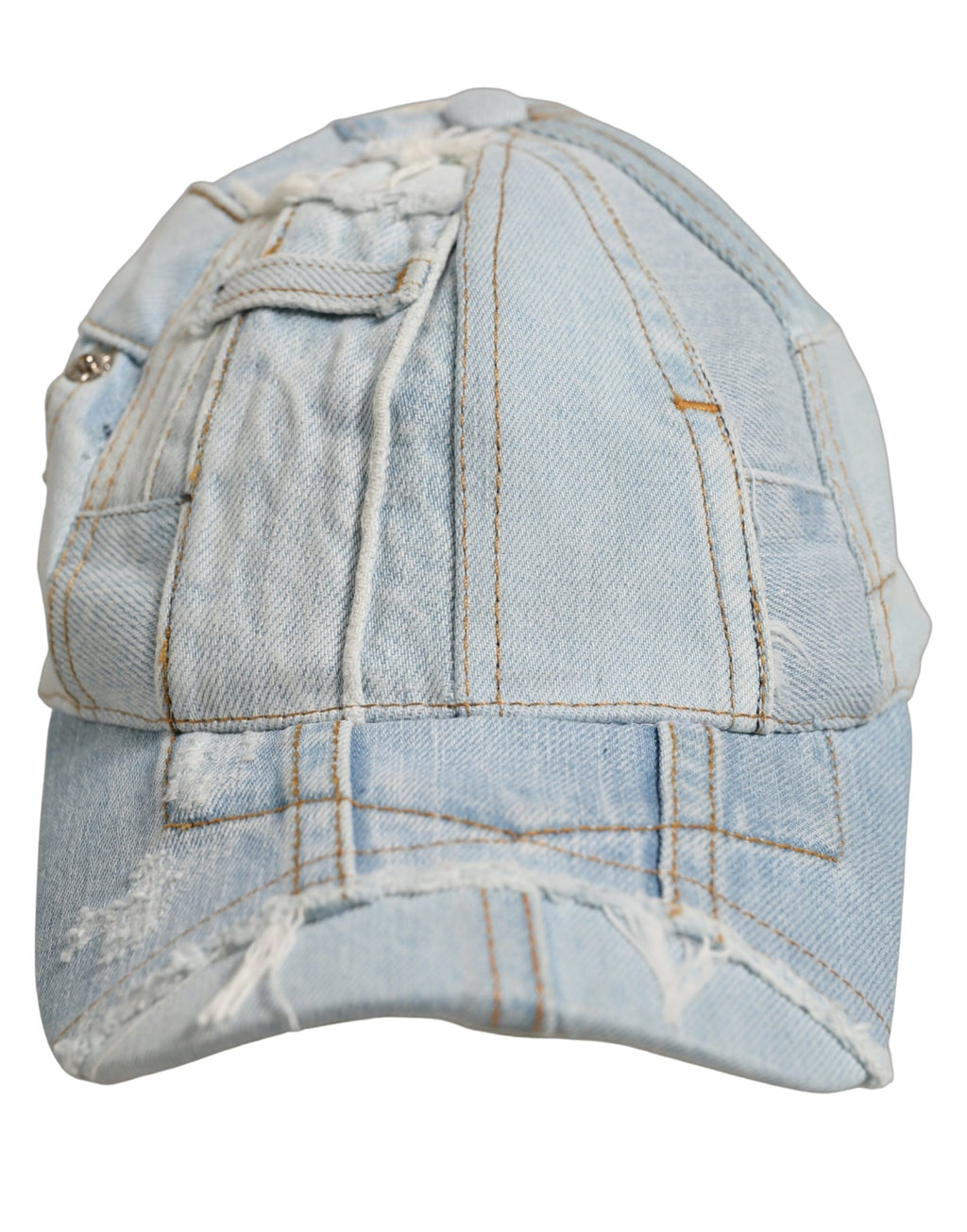 Dolce & Gabbana Herren Baseball Cap aus Baumwoll-Denim in Blau mit Patchwork-Design