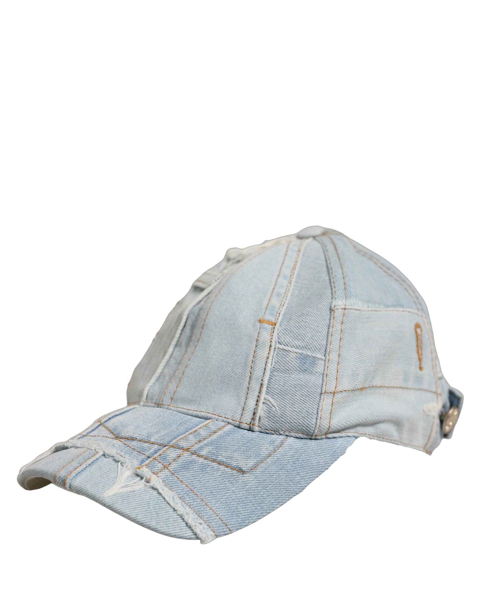 Dolce & Gabbana Herren Baseball Cap aus Baumwoll-Denim in Blau mit Patchwork-Design