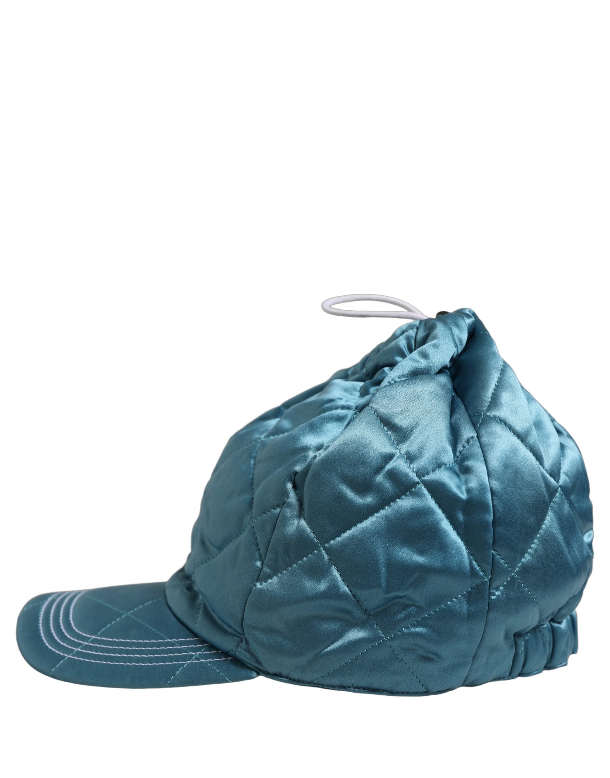 Dolce & Gabbana Herren Baseball Cap aus gestepptem Polyester in Petrol