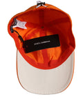 Dolce & Gabbana Herren Baseball Cap aus orangefarbenem Polyester, 6-Panel-Design