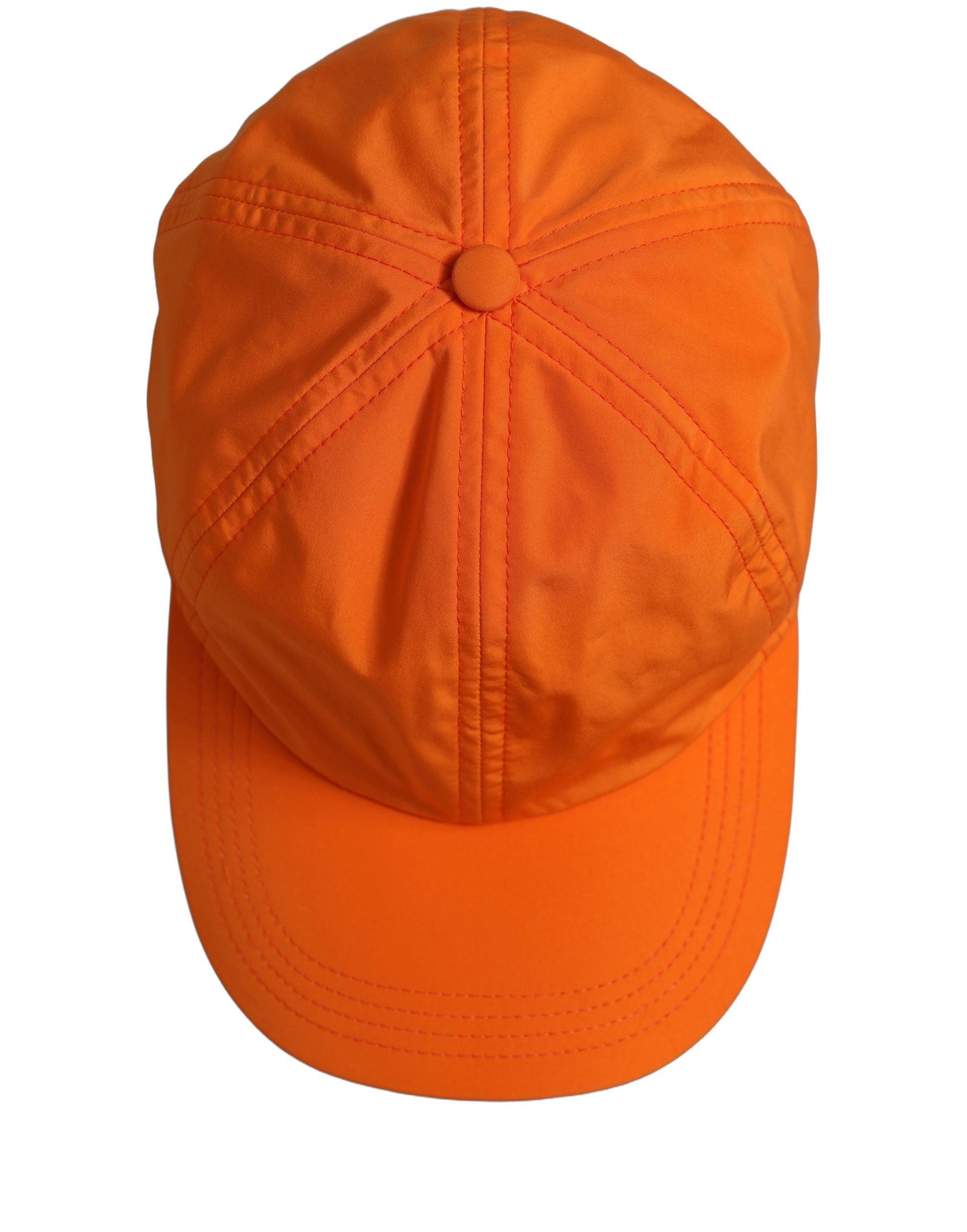 Dolce & Gabbana Herren Baseball Cap aus orangefarbenem Polyester, 6-Panel-Design