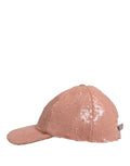 Dolce & Gabbana Herren Pinke Baumwoll-Pailletten-Baseballkappe mit 6 Bahnen