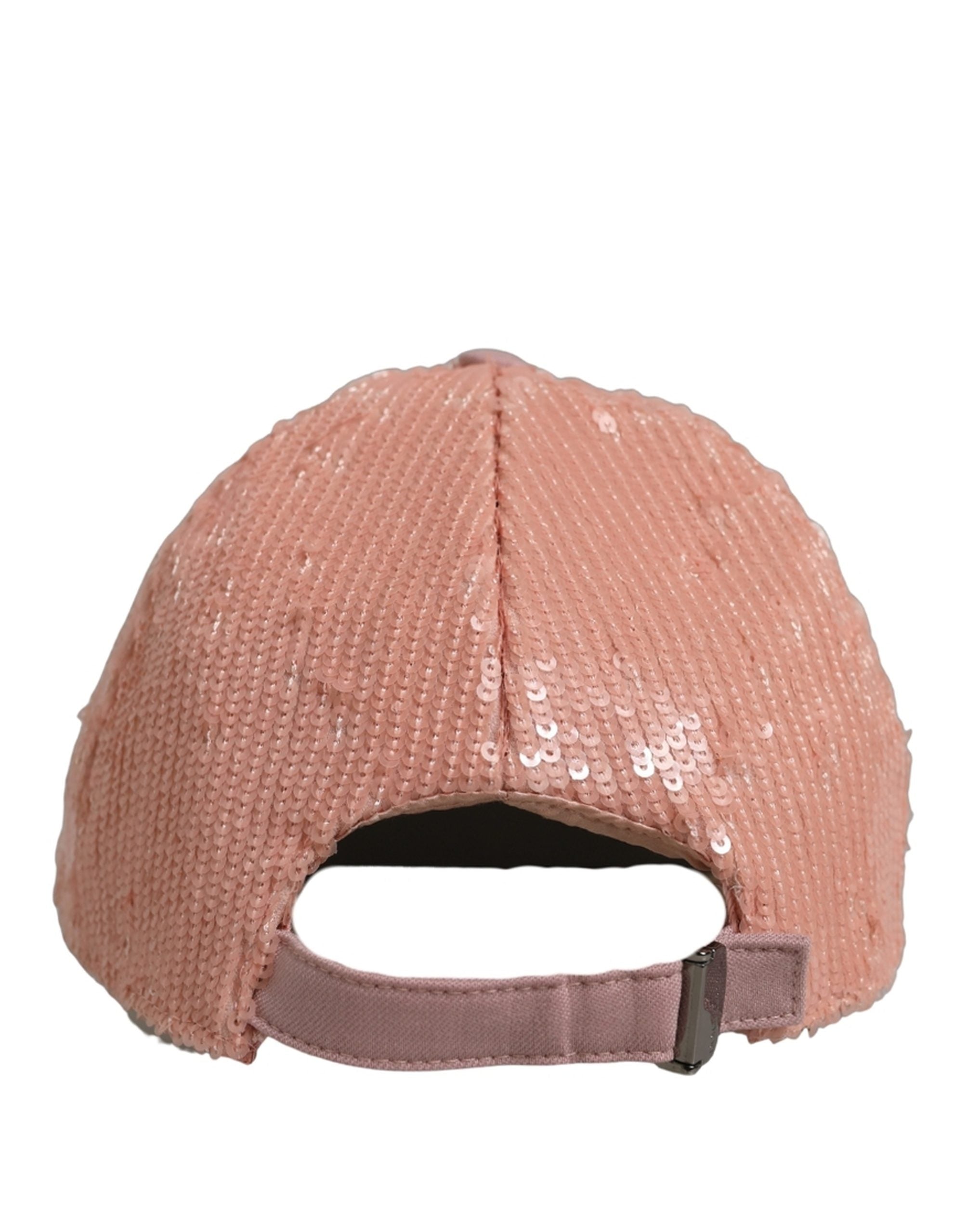 Dolce & Gabbana Herren Pinke Baumwoll-Pailletten-Baseballkappe mit 6 Bahnen