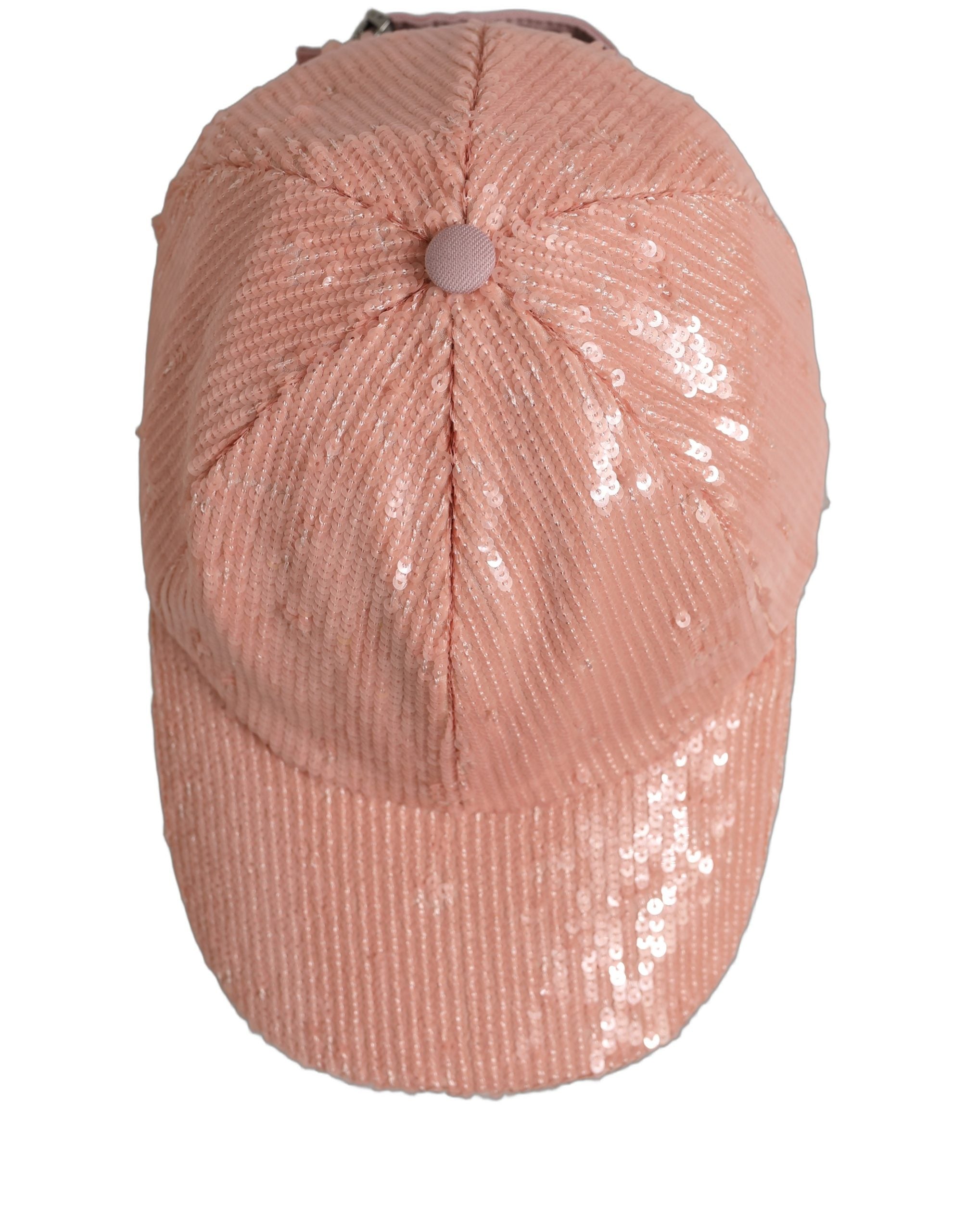 Dolce & Gabbana Herren Pinke Baumwoll-Pailletten-Baseballkappe mit 6 Bahnen