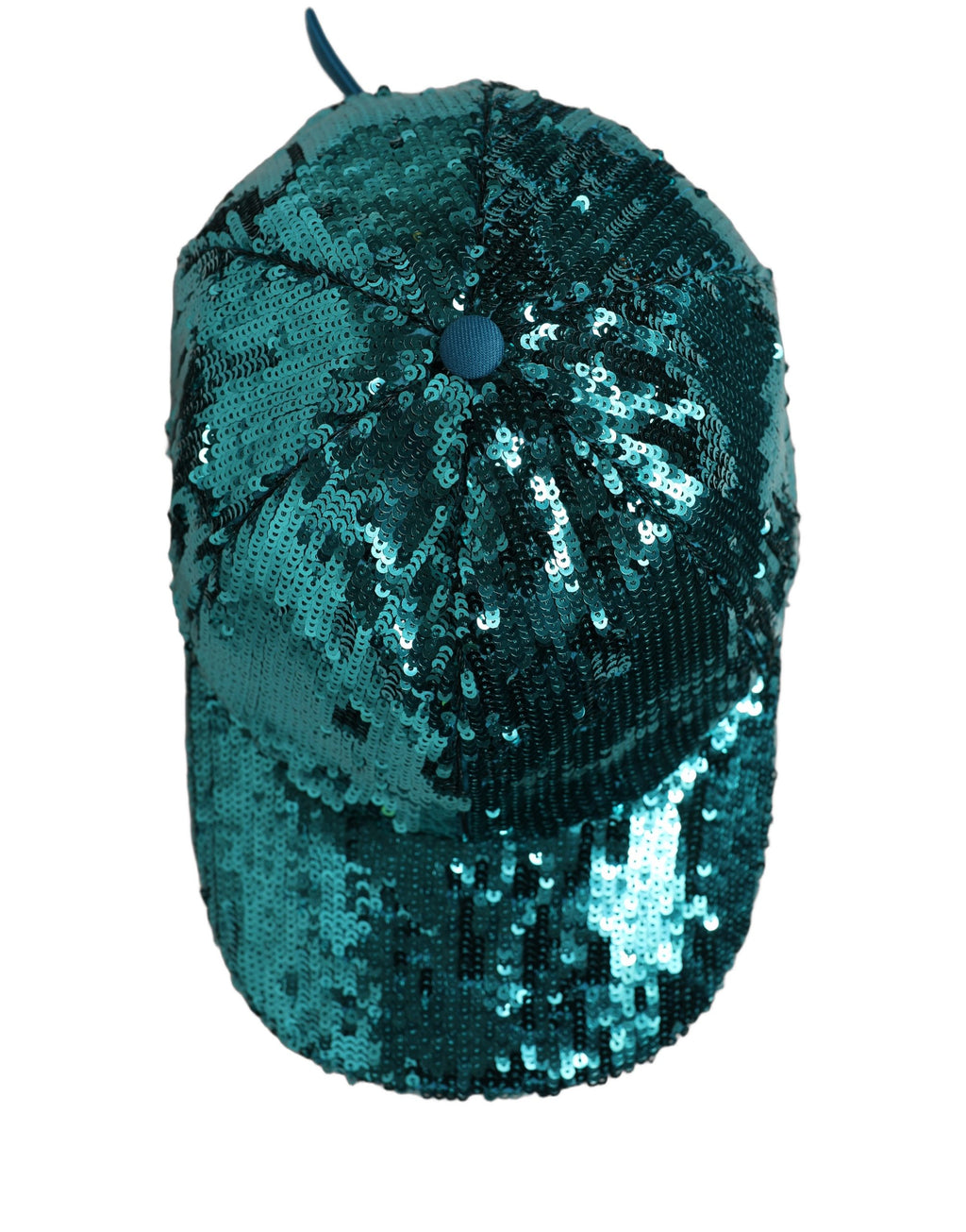 Dolce & Gabbana Herren Baseball Cap aus Baumwolle in Grün mit Pailletten, 6 Bahnen