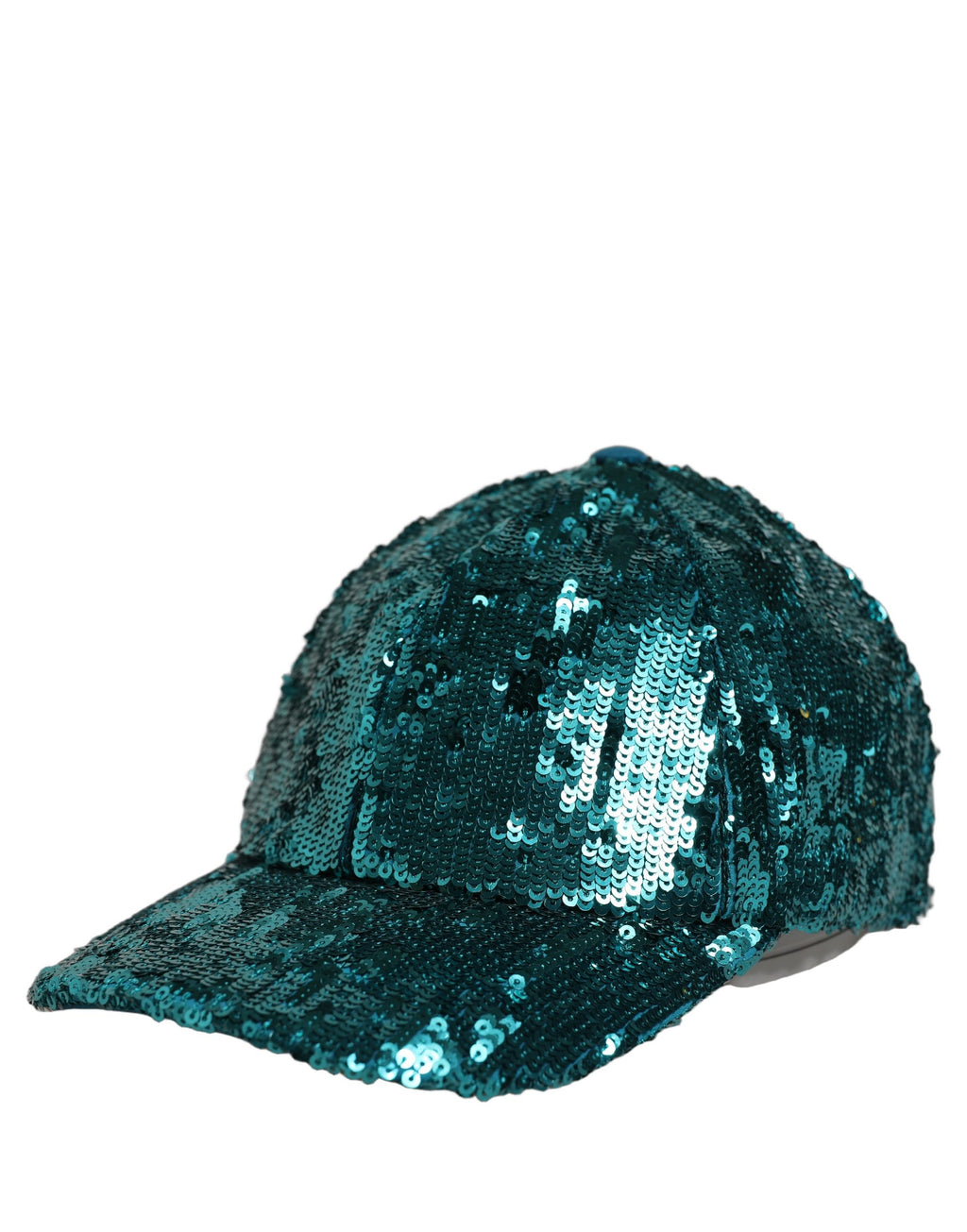 Dolce & Gabbana Herren Baseball Cap aus Baumwolle in Grün mit Pailletten, 6 Bahnen