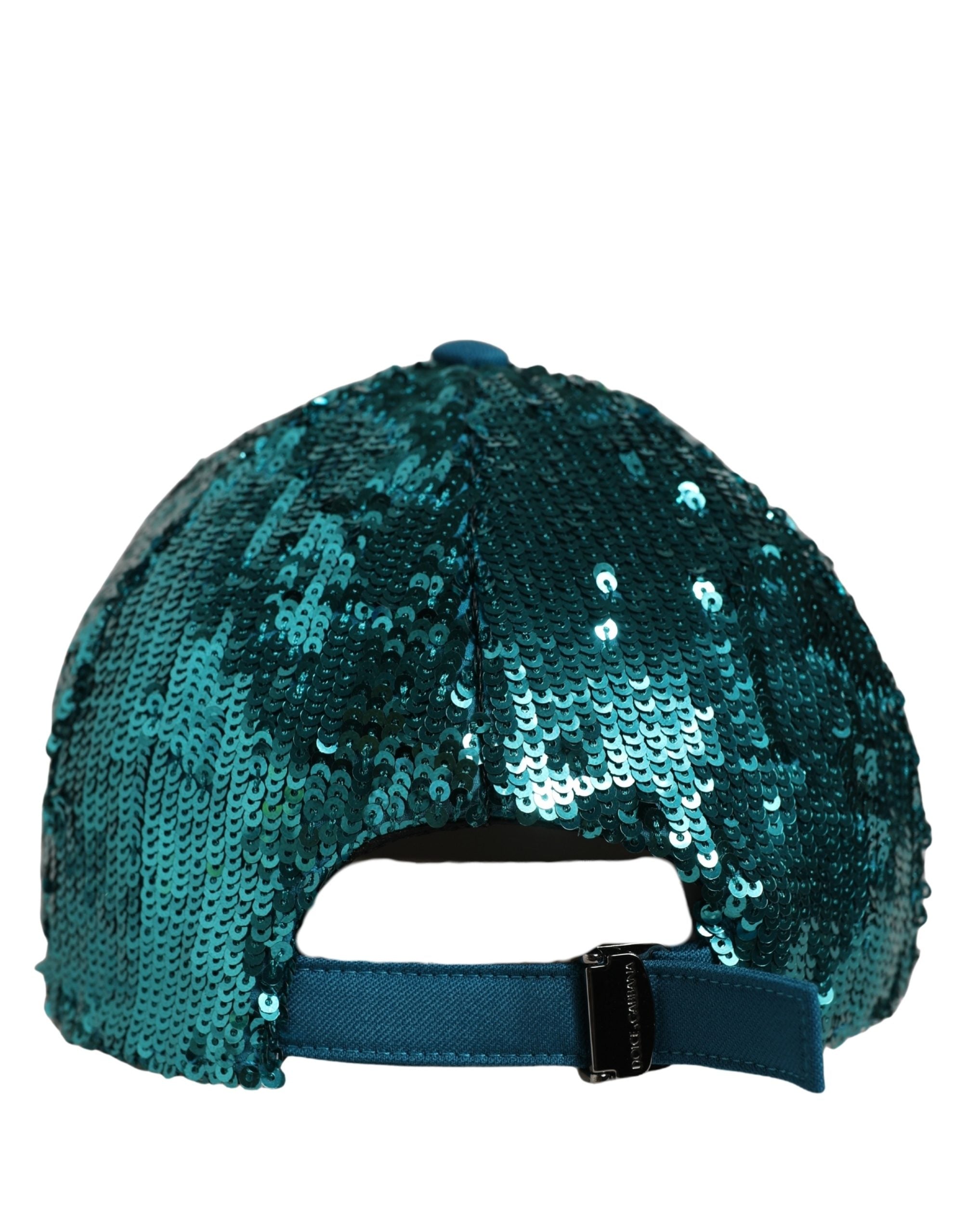 Dolce & Gabbana Herren Baseball Cap aus Baumwolle in Grün mit Pailletten, 6 Bahnen