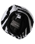 Dolce & Gabbana Herren Hut Schwarz Weiß Zebra Pailletten Bucket Hat