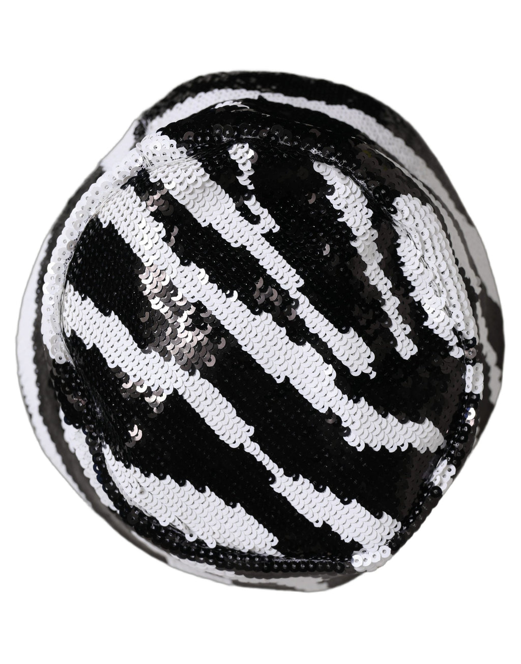 Dolce & Gabbana Herren Hut Schwarz Weiß Zebra Pailletten Bucket Hat