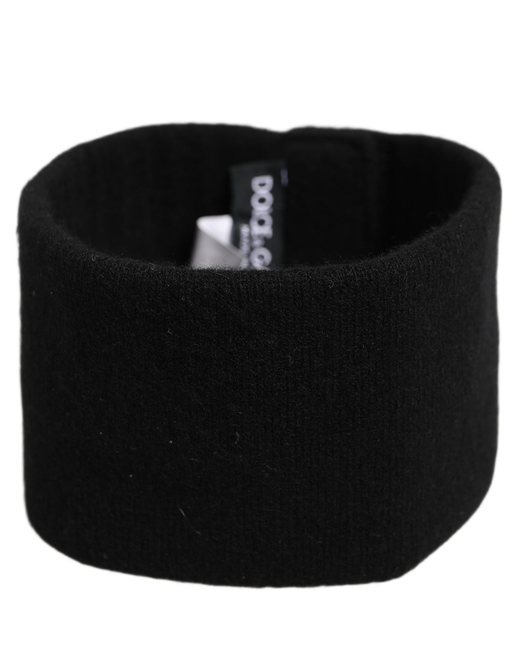 Dolce & Gabbana Herren Stirnband aus schwarzem Kaschmir mit Logo, Einheitsgröße