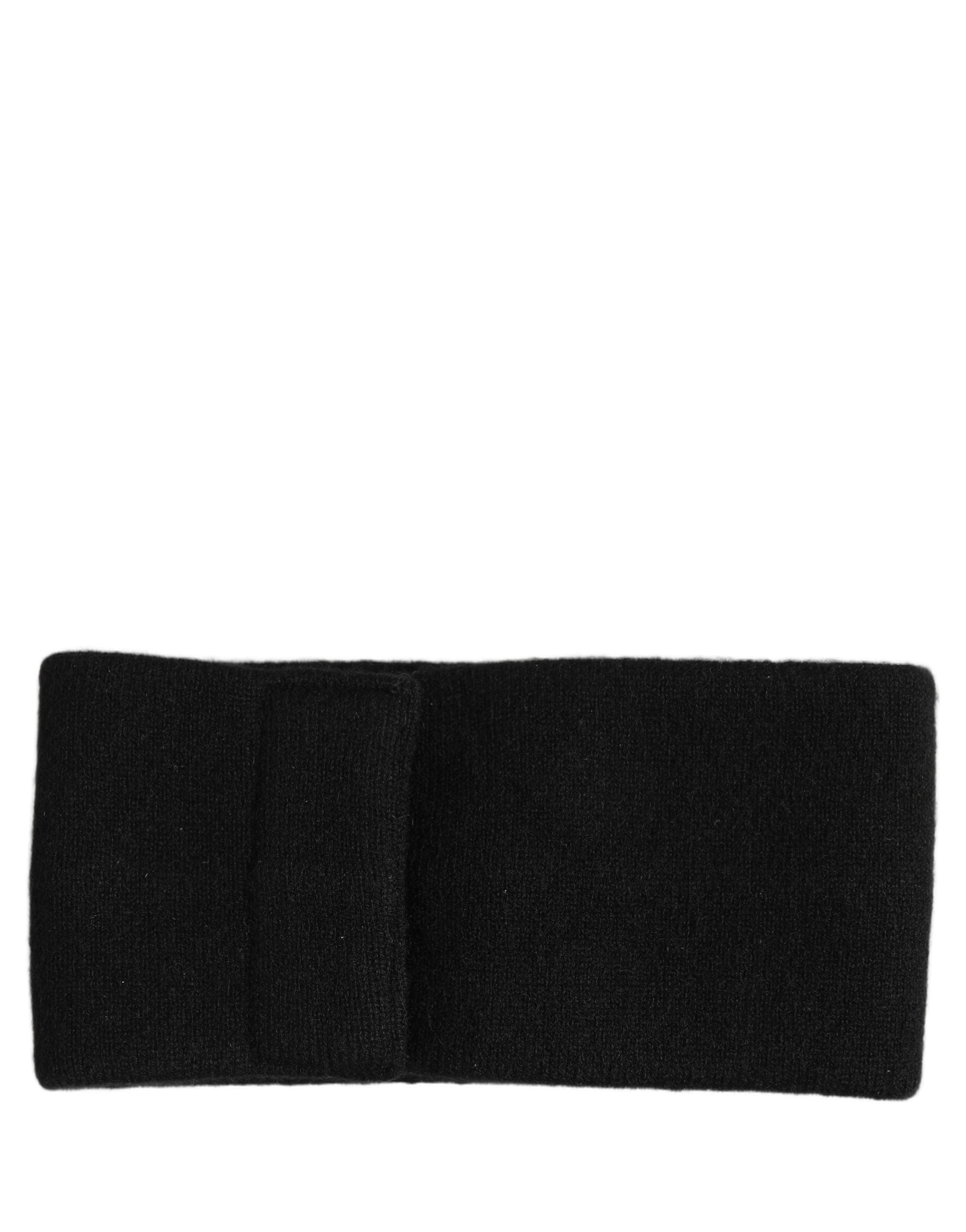 Dolce & Gabbana Herren Stirnband aus schwarzem Kaschmir mit Logo, Einheitsgröße
