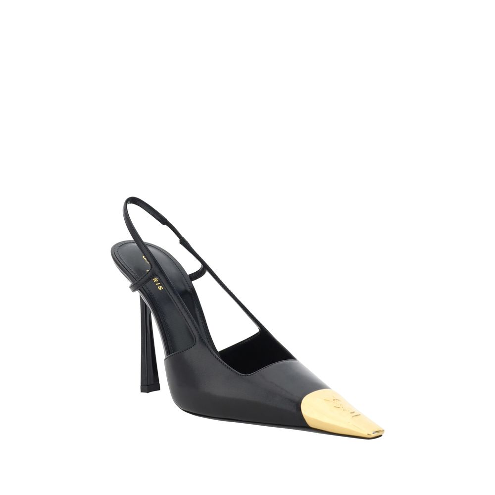 Saint Laurent Schwarze Lammleder Pumps Ovis Aries Aries mit hohem Absatz