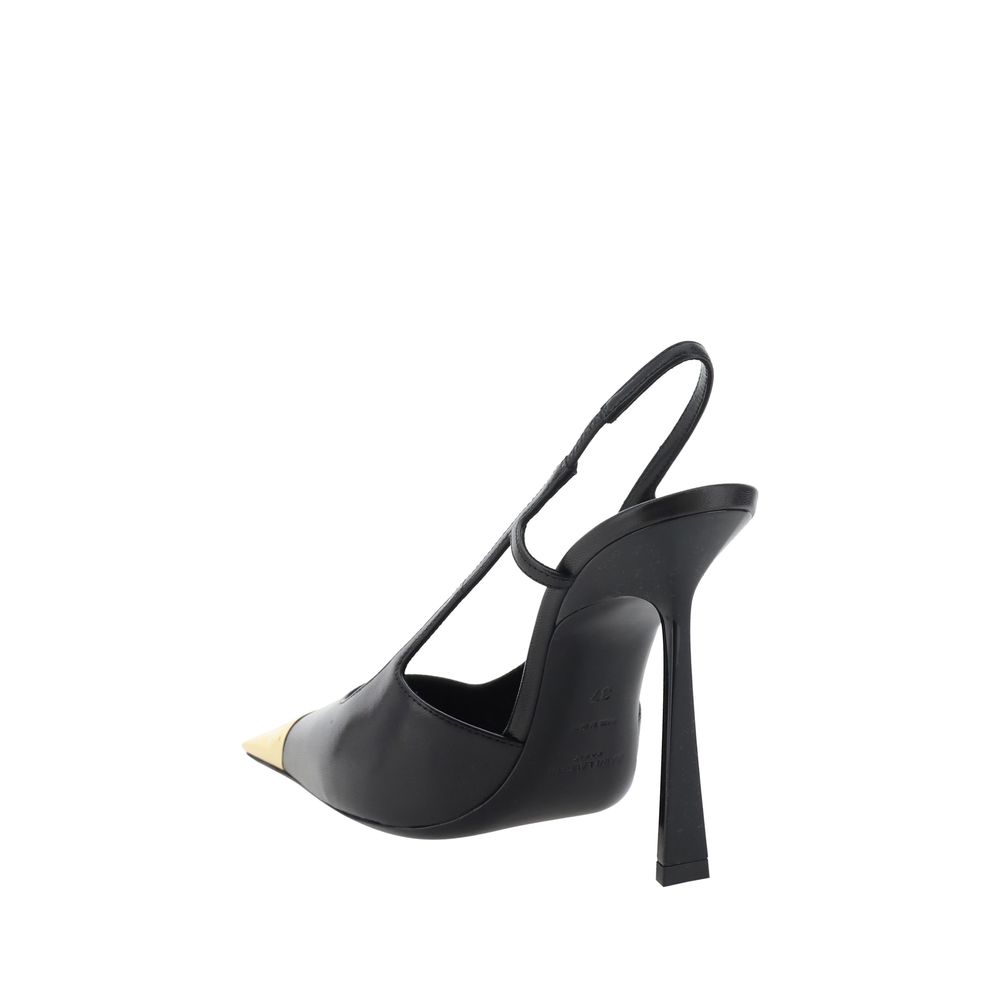 Saint Laurent Schwarze Lammleder Pumps Ovis Aries Aries mit hohem Absatz