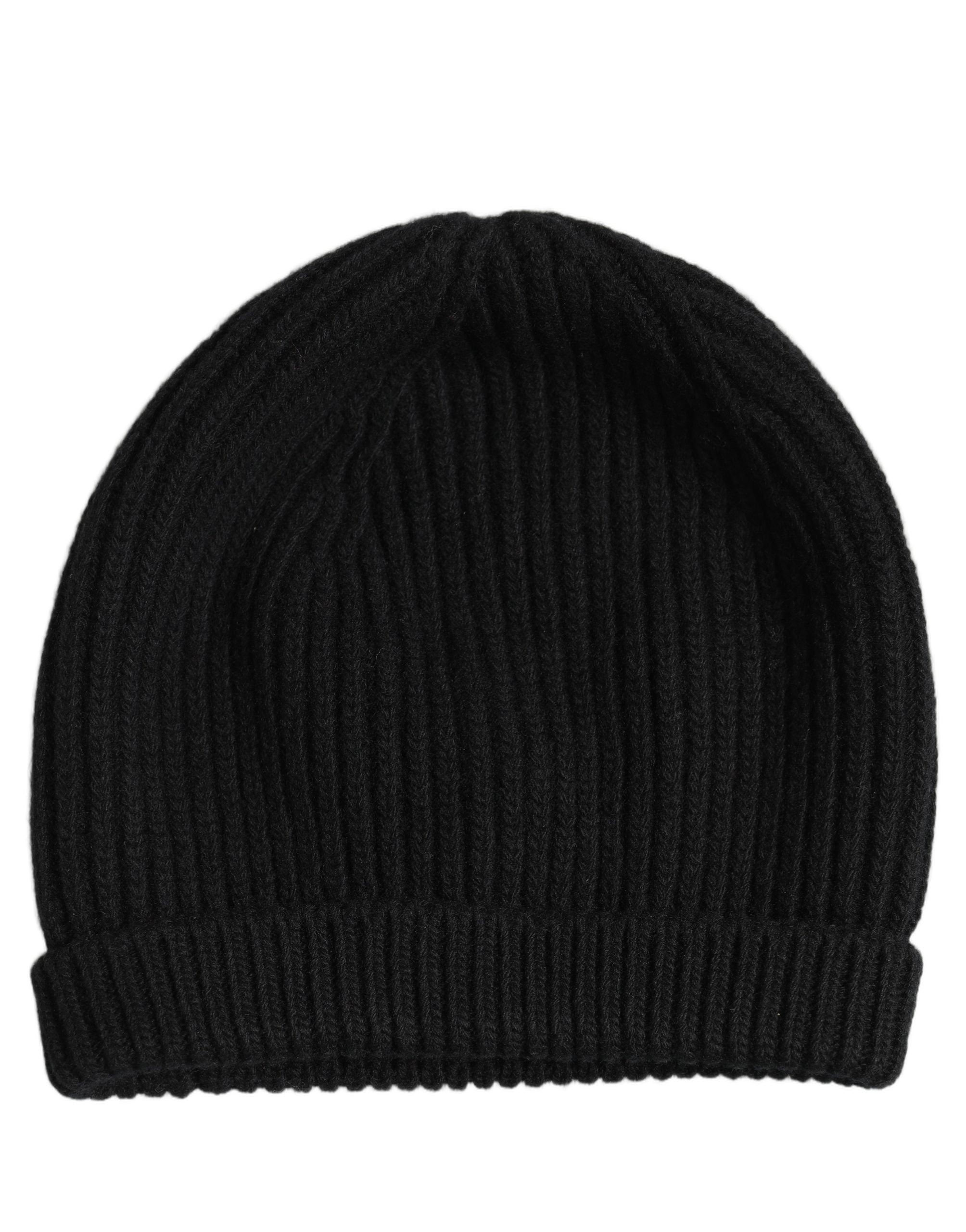 Dolce & Gabbana Herren Schwarze Wollmütze Gestrickt Winter Beanie Capello One Hat