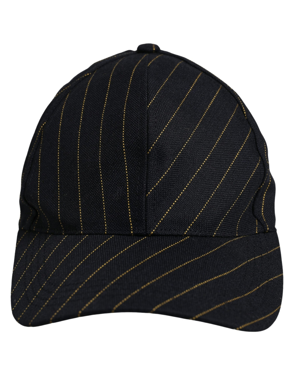 Dolce & Gabbana Schwarze Baseballkappe aus Baumwolle mit goldenen Nadelstreifen