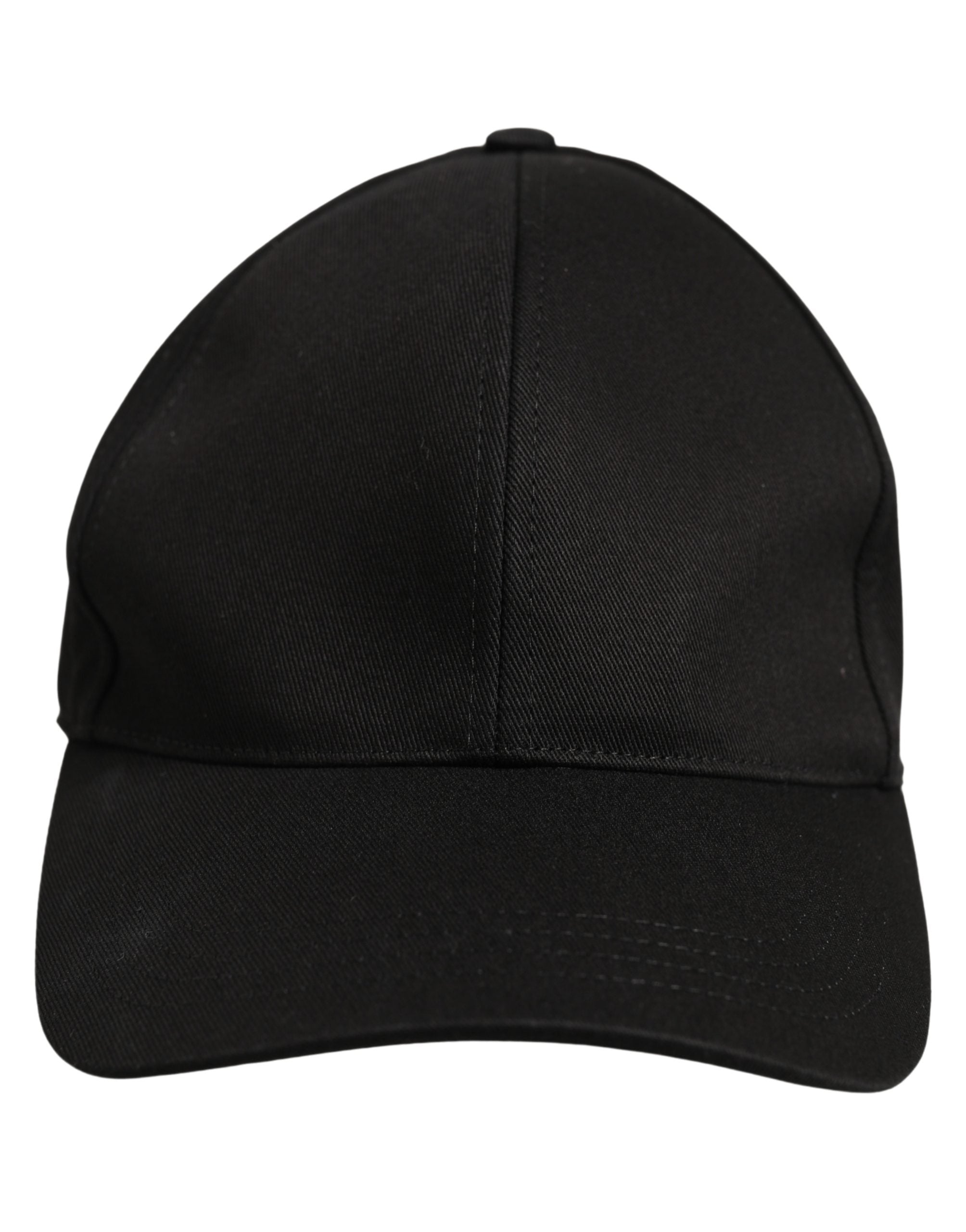 Dolce & Gabbana Herren Baseballkappe aus schwarzer Baumwolle, 6-Panel-Design