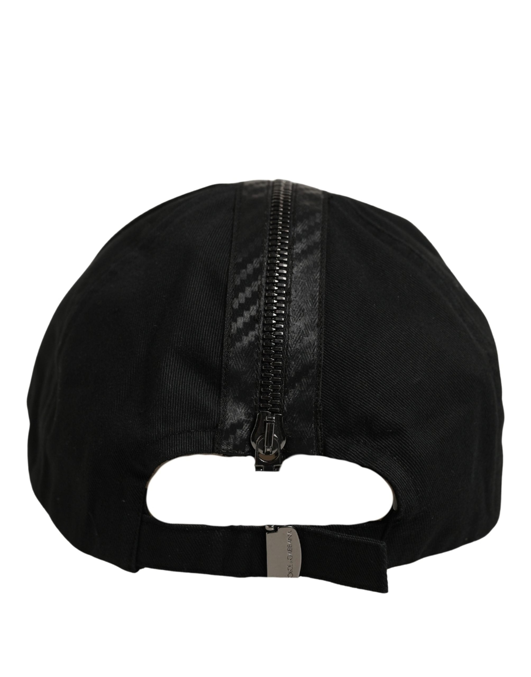 Dolce & Gabbana Herren Baseball Cap aus schwarzer Baumwolle, 6-Panel-Design