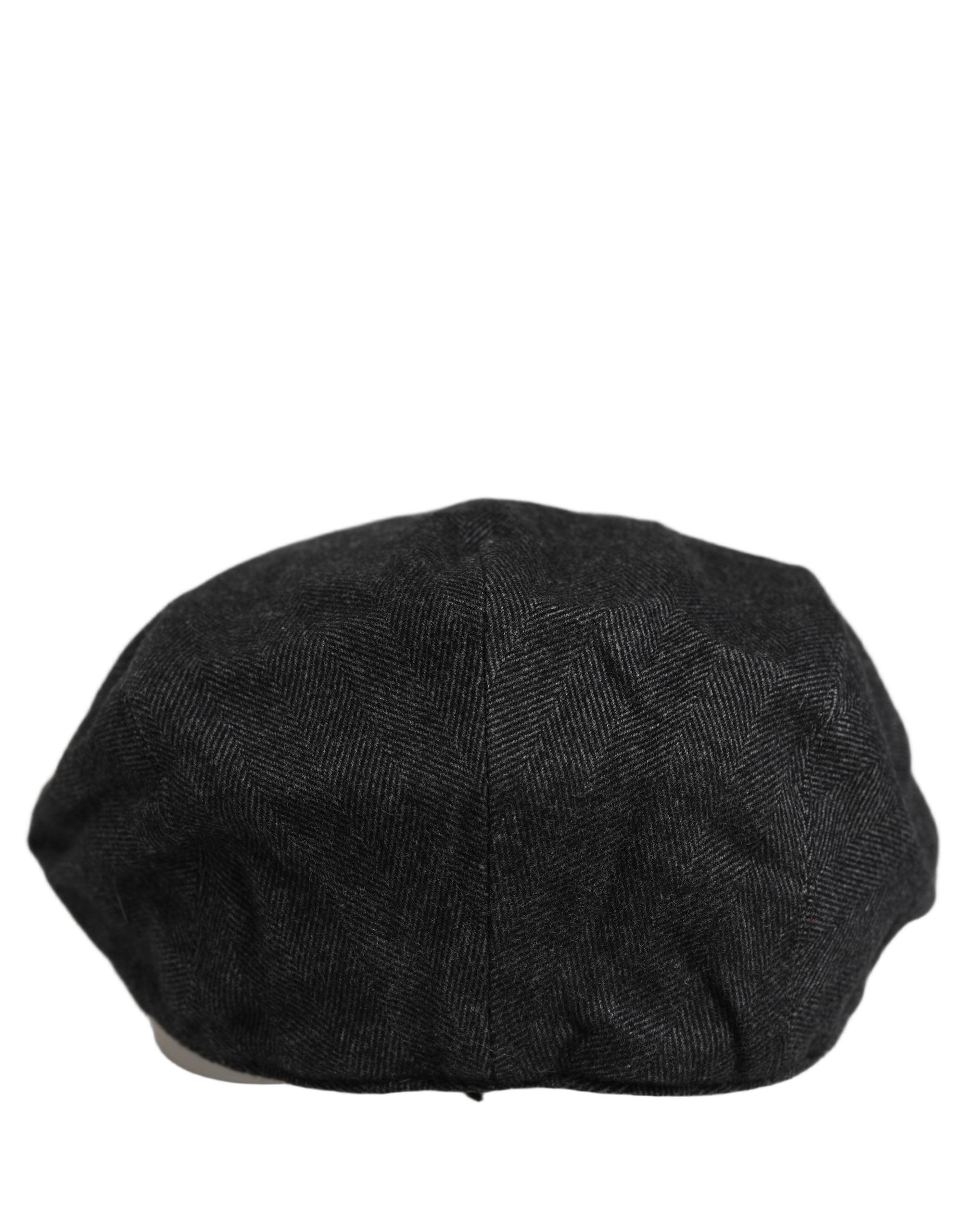 Dolce & Gabbana Herren Schwarze Baumwoll Flat Cap Schirmmütze