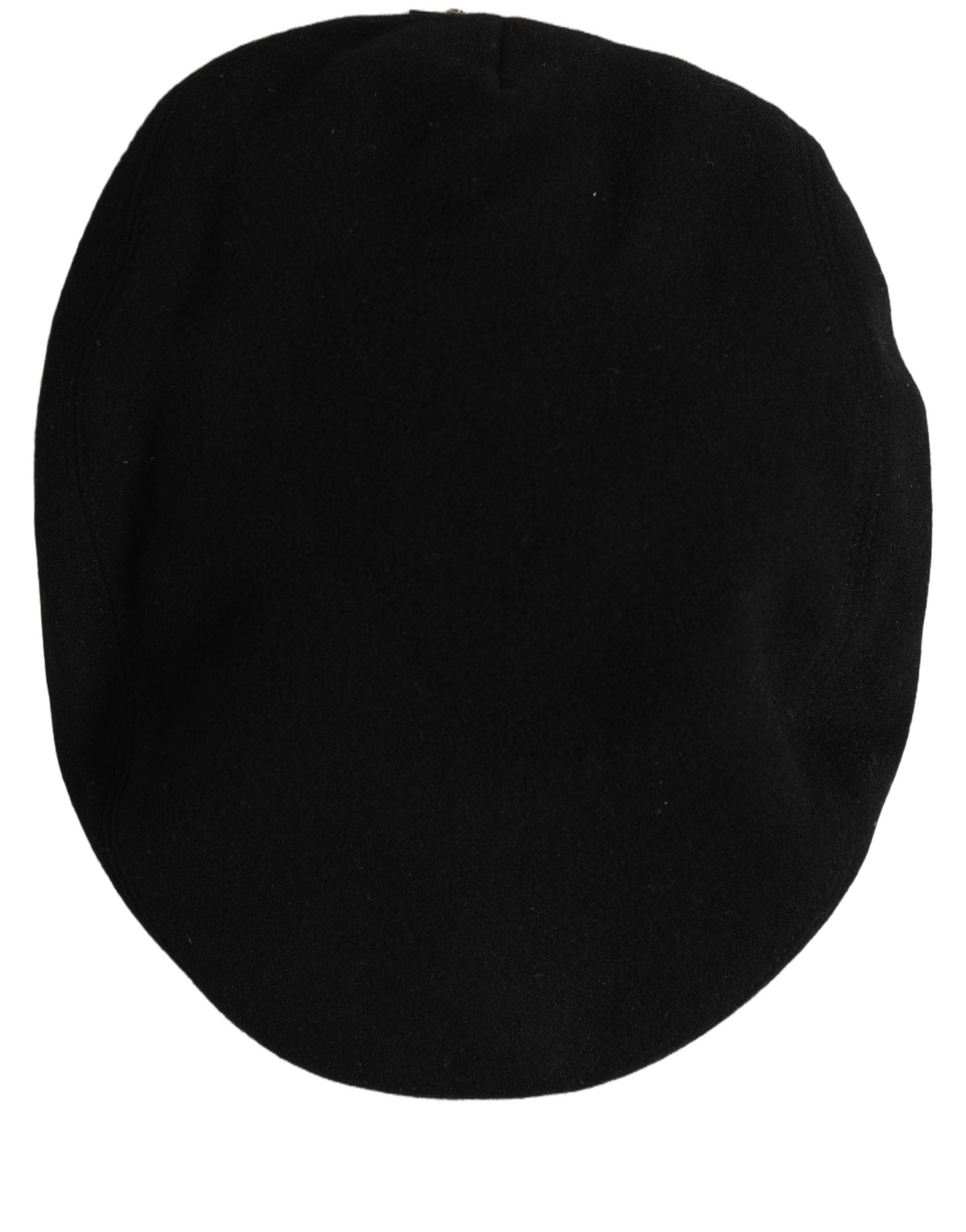 Dolce & Gabbana Herrenschiebermütze aus schwarzem Wollgemisch