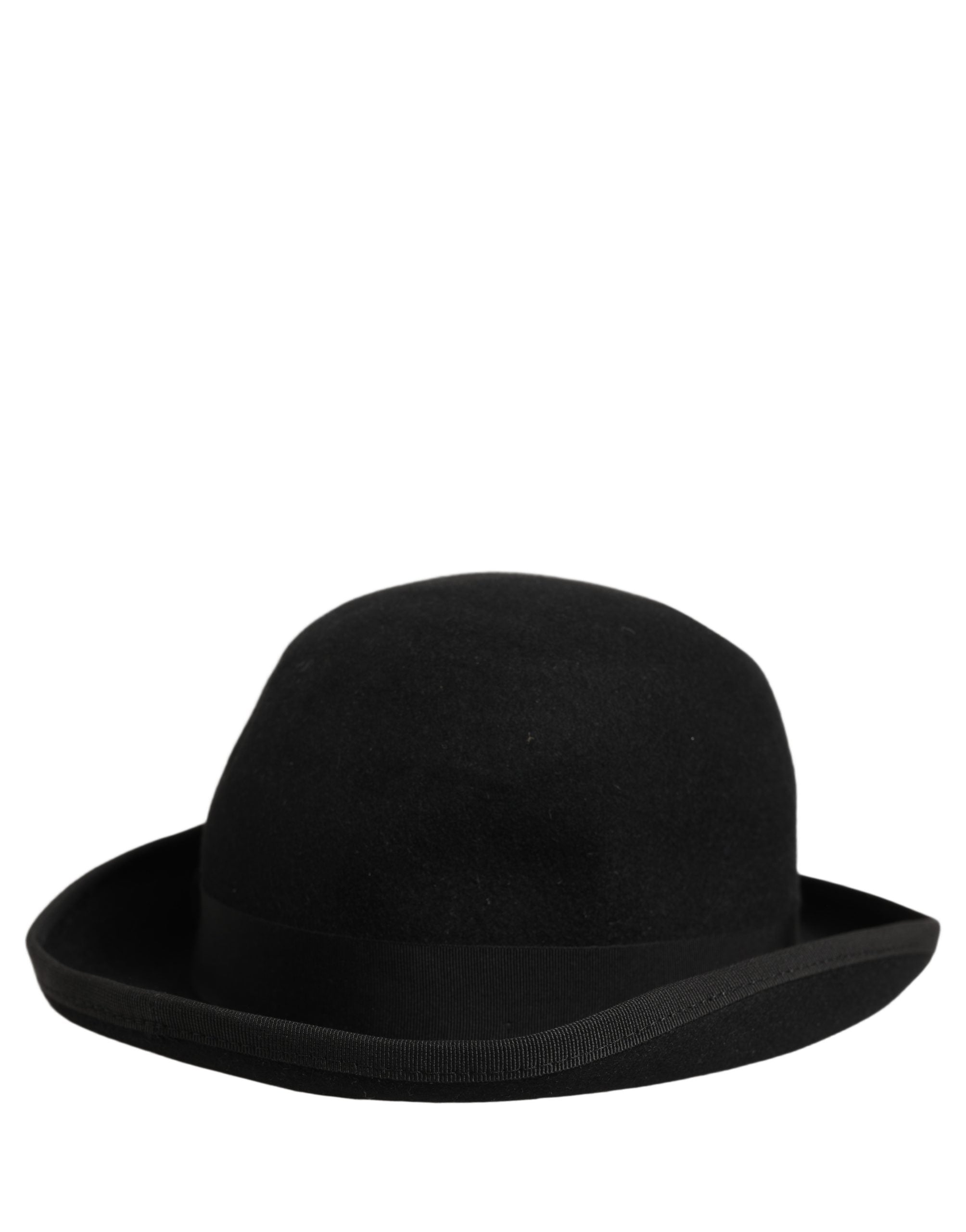 Dolce & Gabbana Herren Hut aus schwarzem Kaninchenfell Filz, Modell Bowler