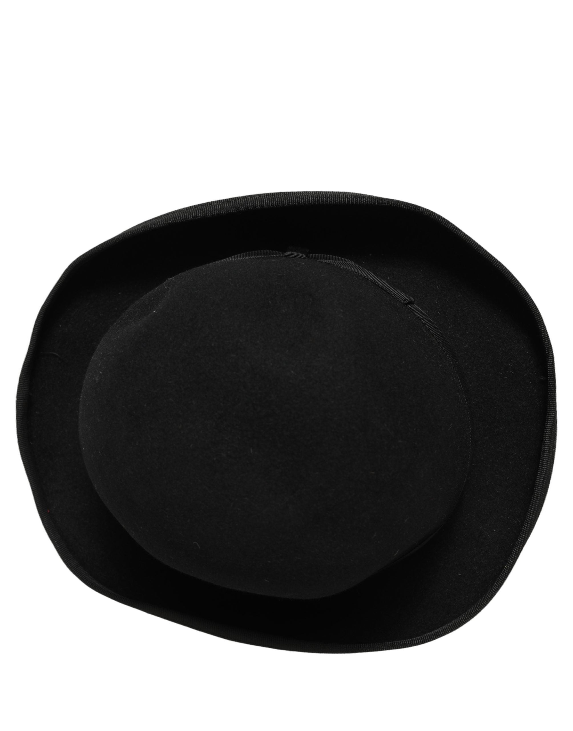 Dolce & Gabbana Herren Hut aus schwarzem Kaninchenfell Filz, Modell Bowler