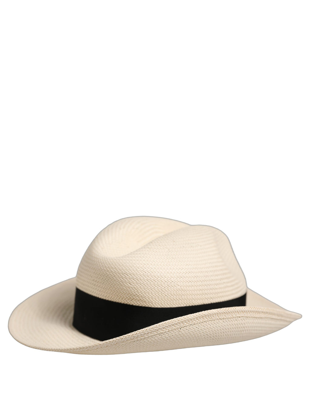 Dolce & Gabbana Herren Weißer Papierstroh Fedora Panama Hut