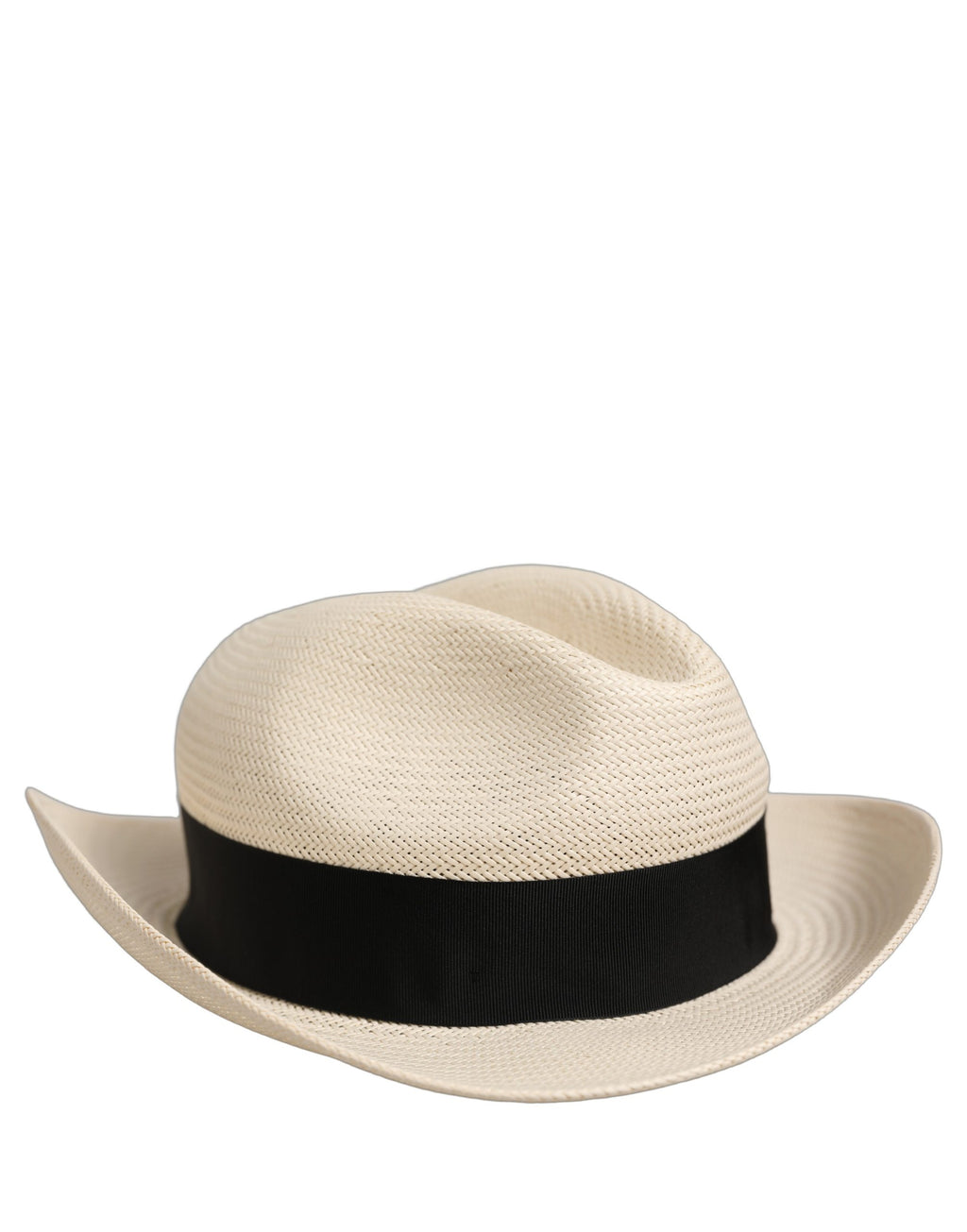Dolce & Gabbana Herren Weißer Papierstroh Fedora Panama Hut
