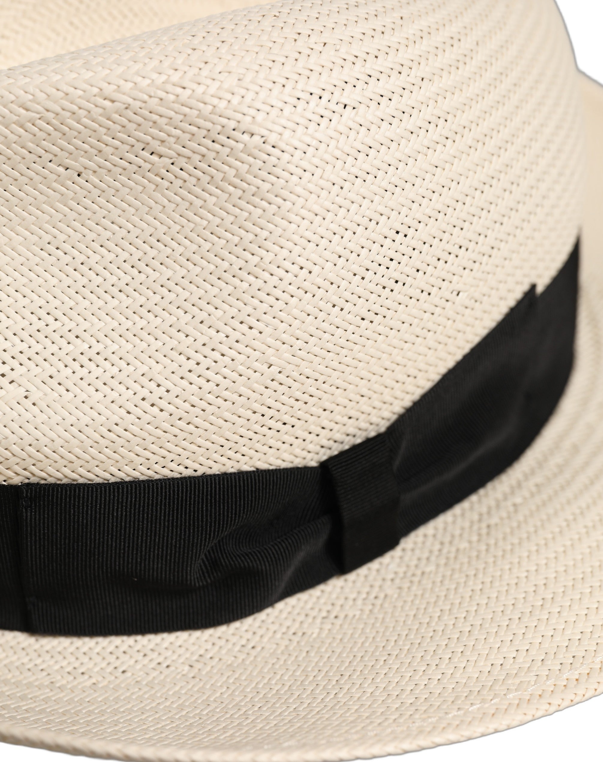 Dolce & Gabbana Herren Weißer Papierstroh Fedora Panama Hut