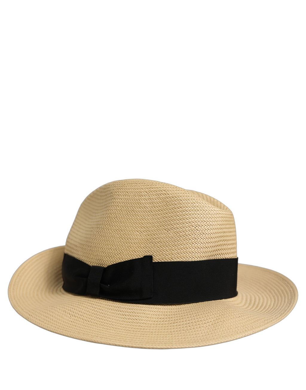 Dolce & Gabbana Herren Beige Paper Straw Fedora Panama Hut