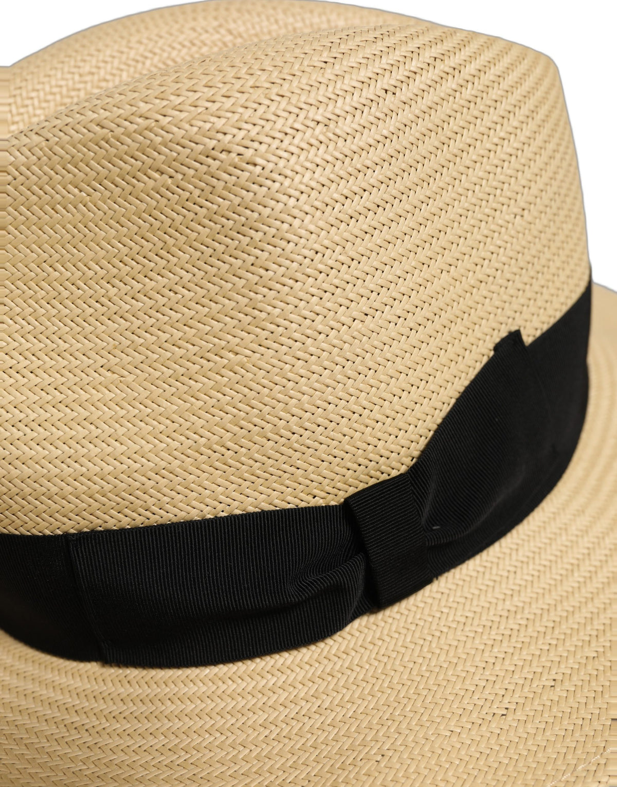 Dolce & Gabbana Herren Beige Paper Straw Fedora Panama Hut