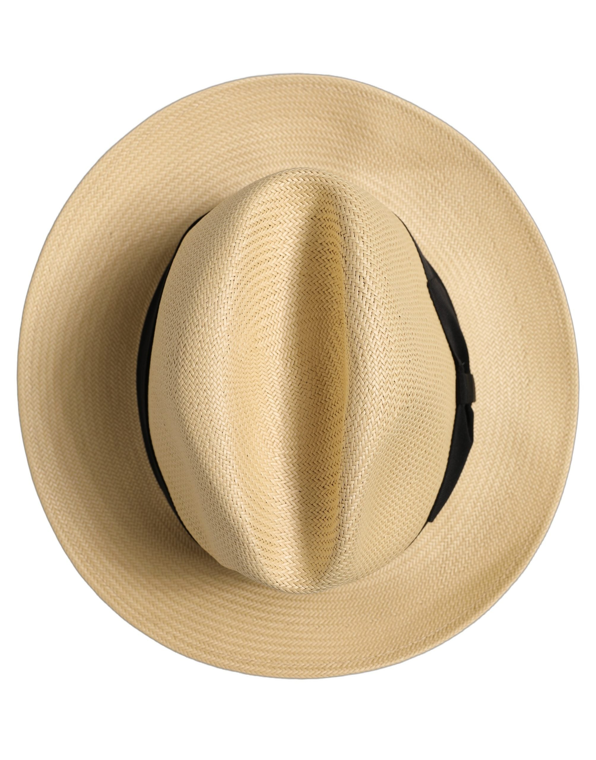 Dolce & Gabbana Herren Beige Paper Straw Fedora Panama Hut