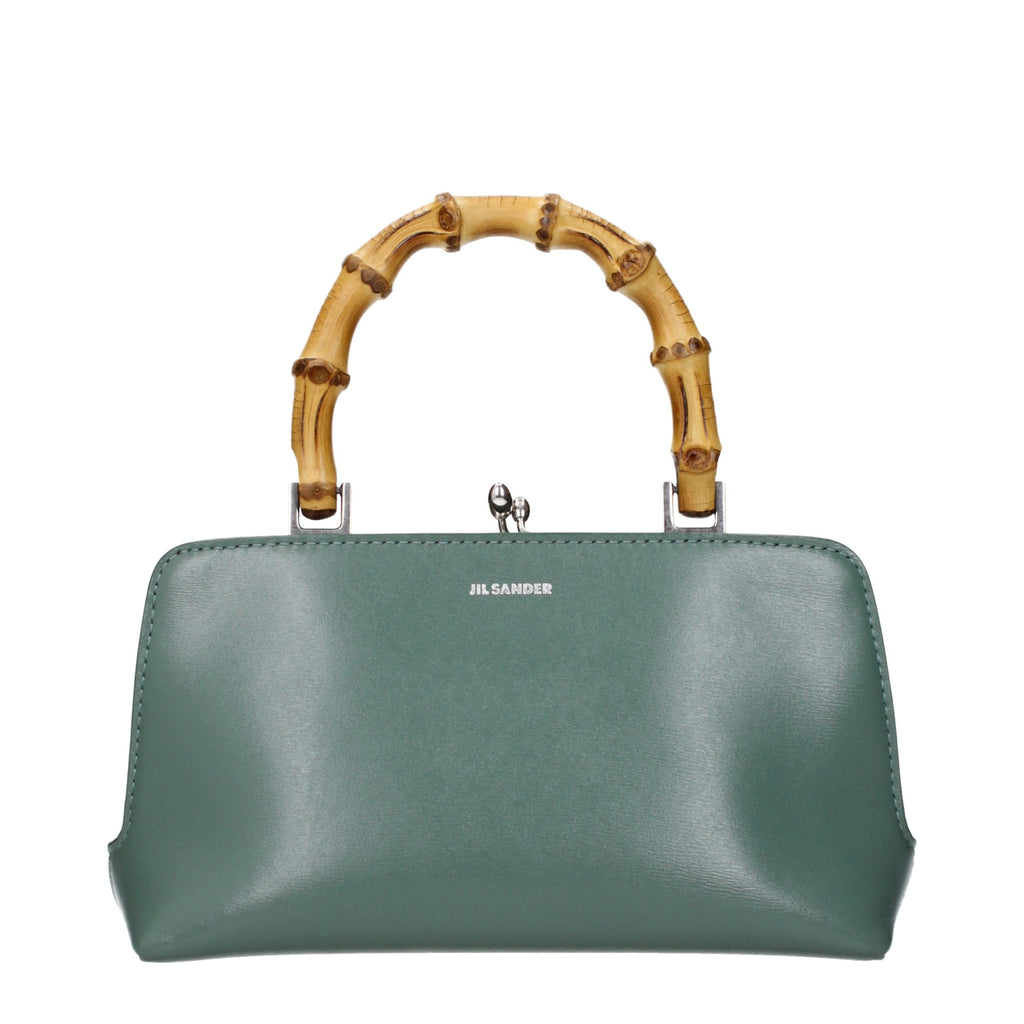 Jil Sander Grüne Lederhandtasche