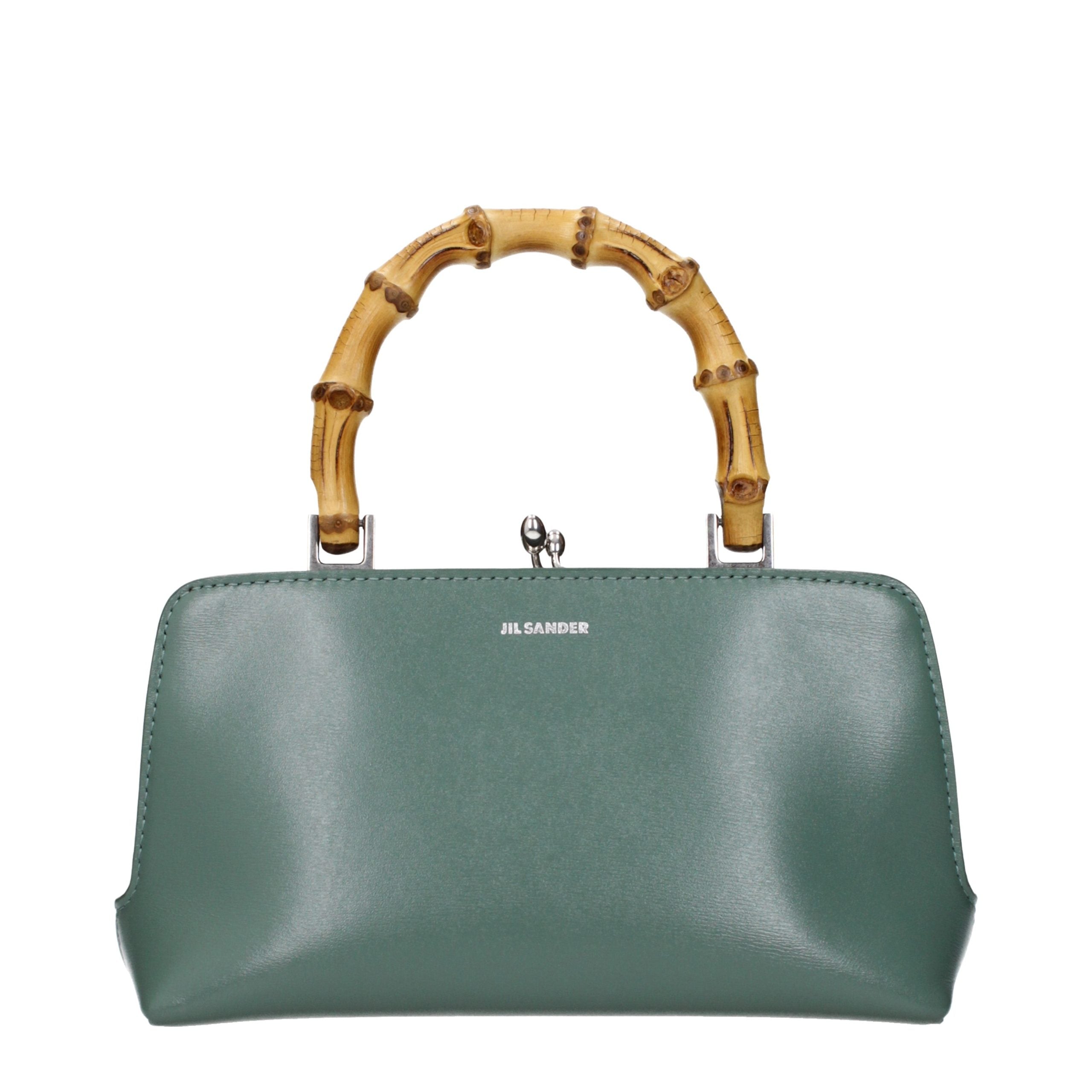 Jil Sander Grüne Lederhandtasche