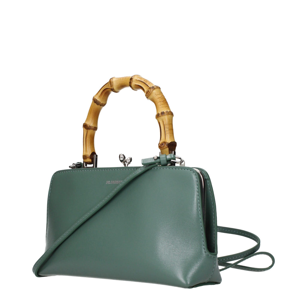 Jil Sander Grüne Lederhandtasche