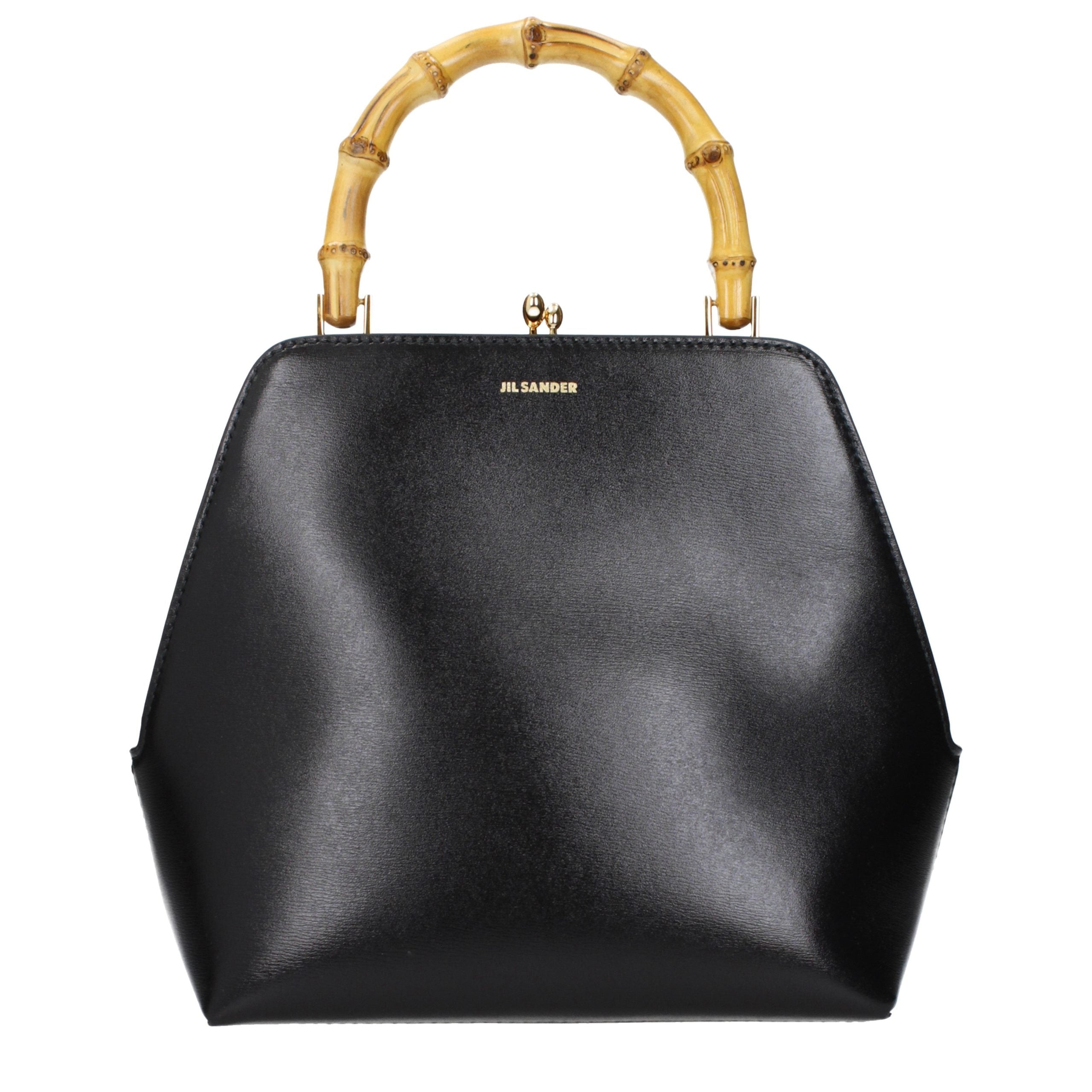 Jil Sander Schwarze Lederhandtasche