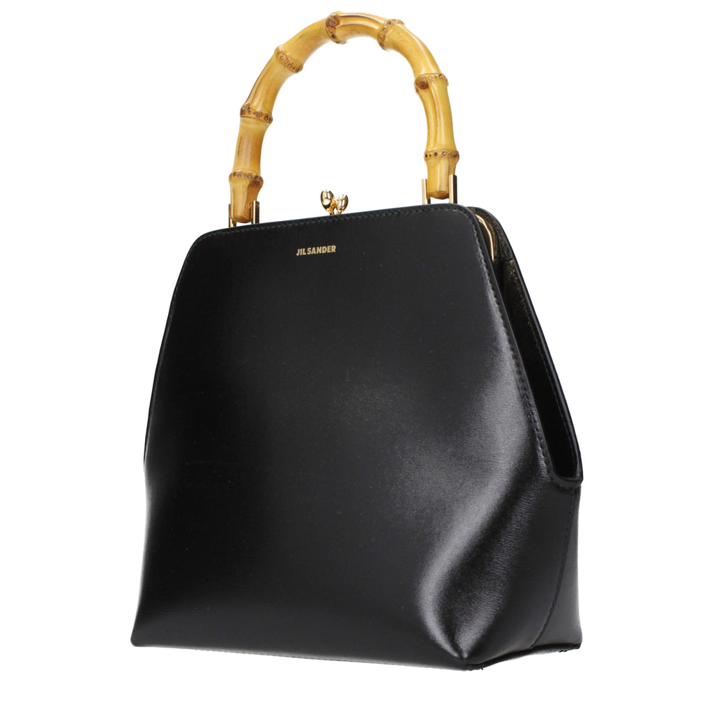 Jil Sander Schwarze Lederhandtasche