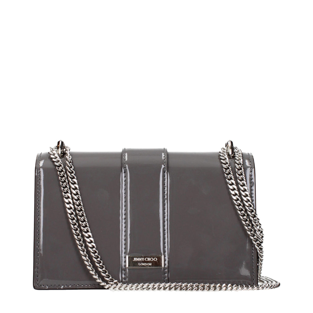 Jimmy Choo Graue Leder Schultertasche