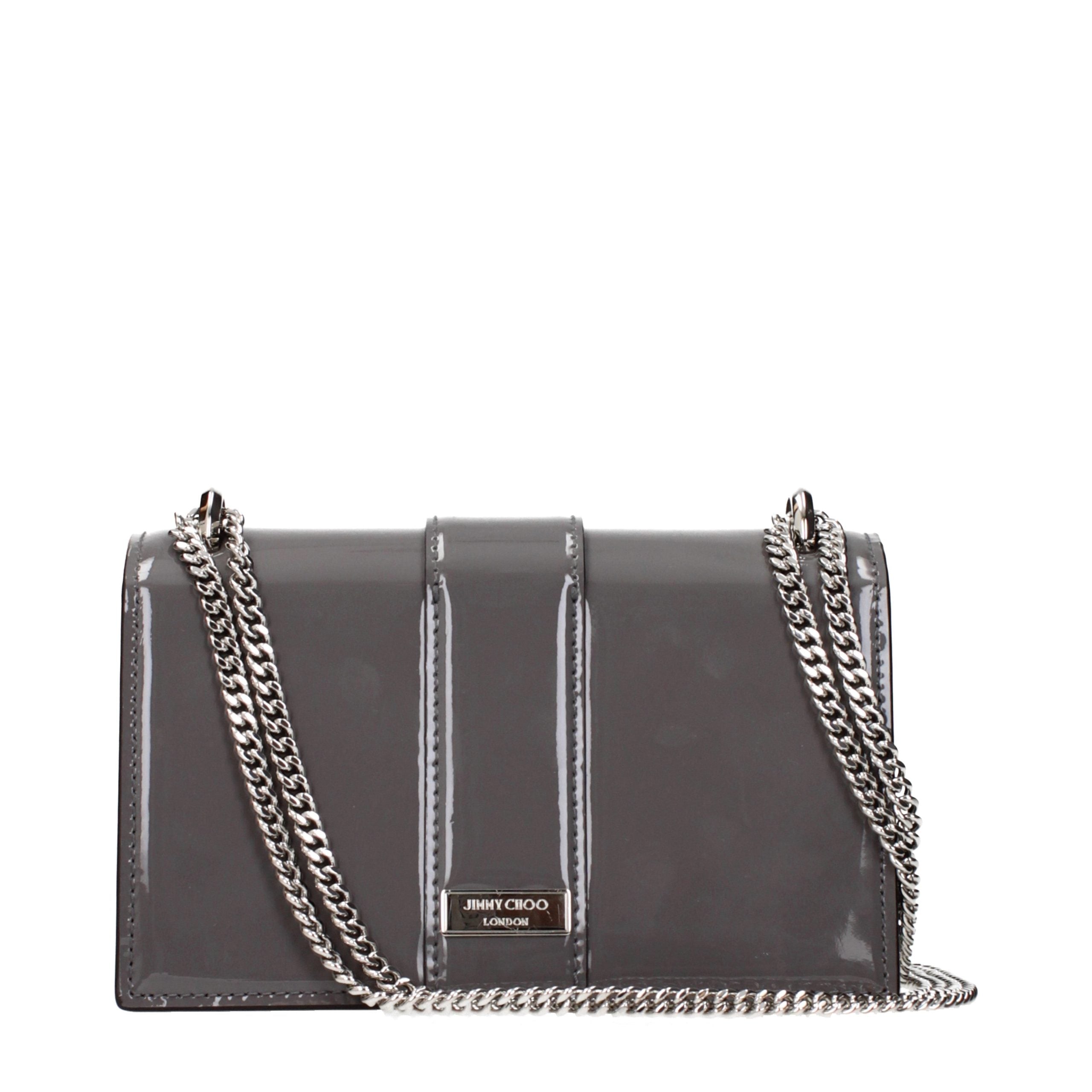 Jimmy Choo Graue Leder Schultertasche