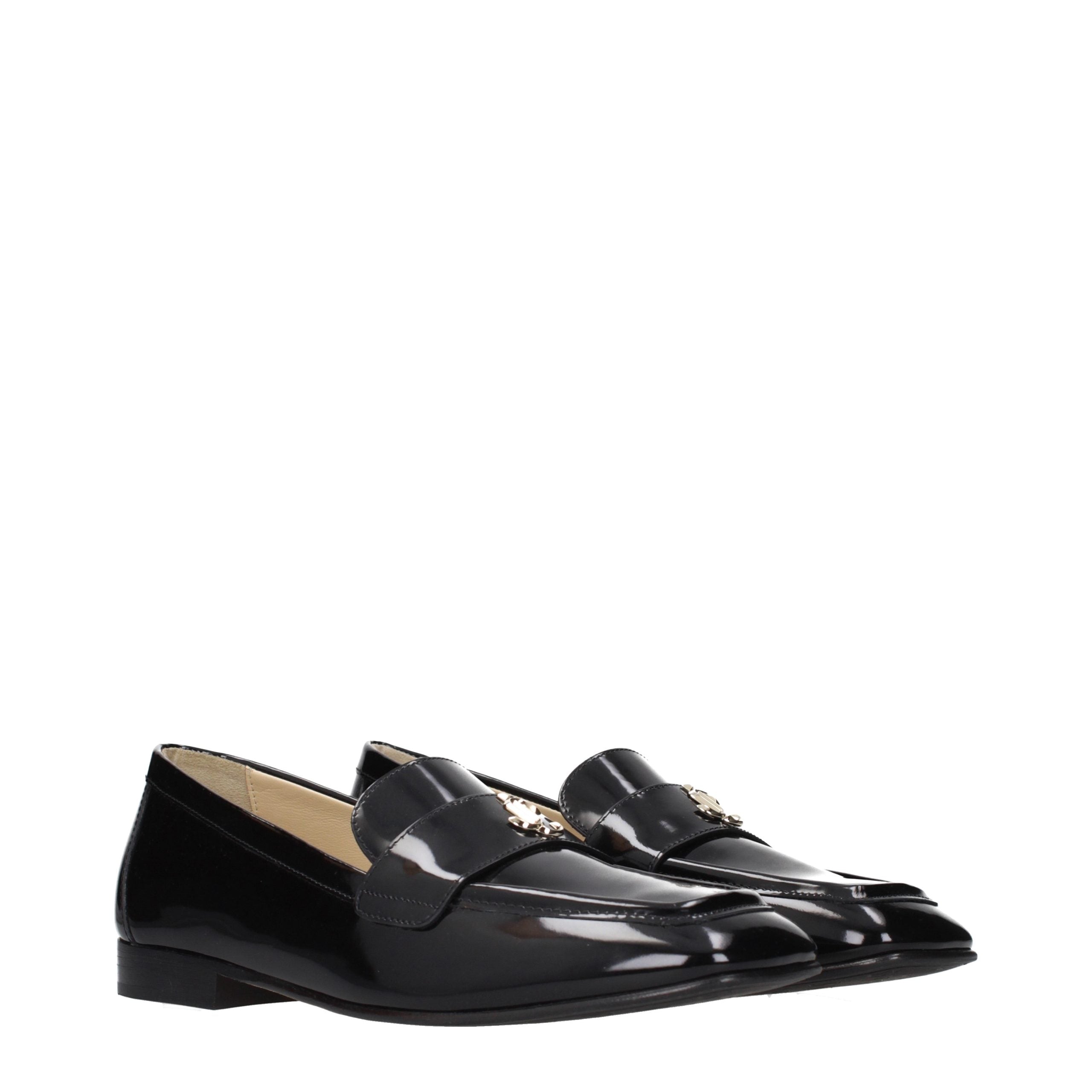 Jimmy Choo Schwarze Leder Loafer zum Hineinschlüpfen