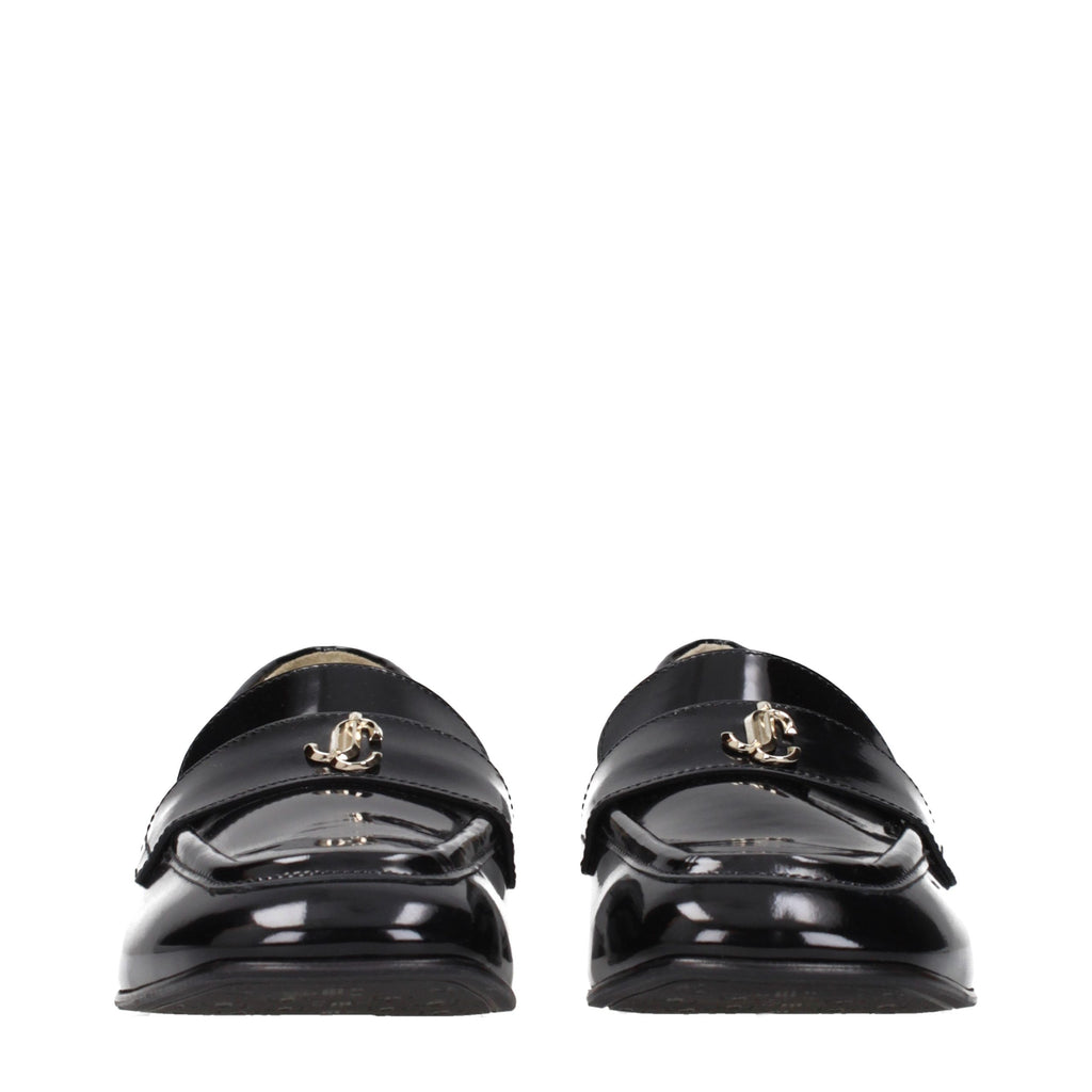 Jimmy Choo Schwarze Leder Loafer zum Hineinschlüpfen