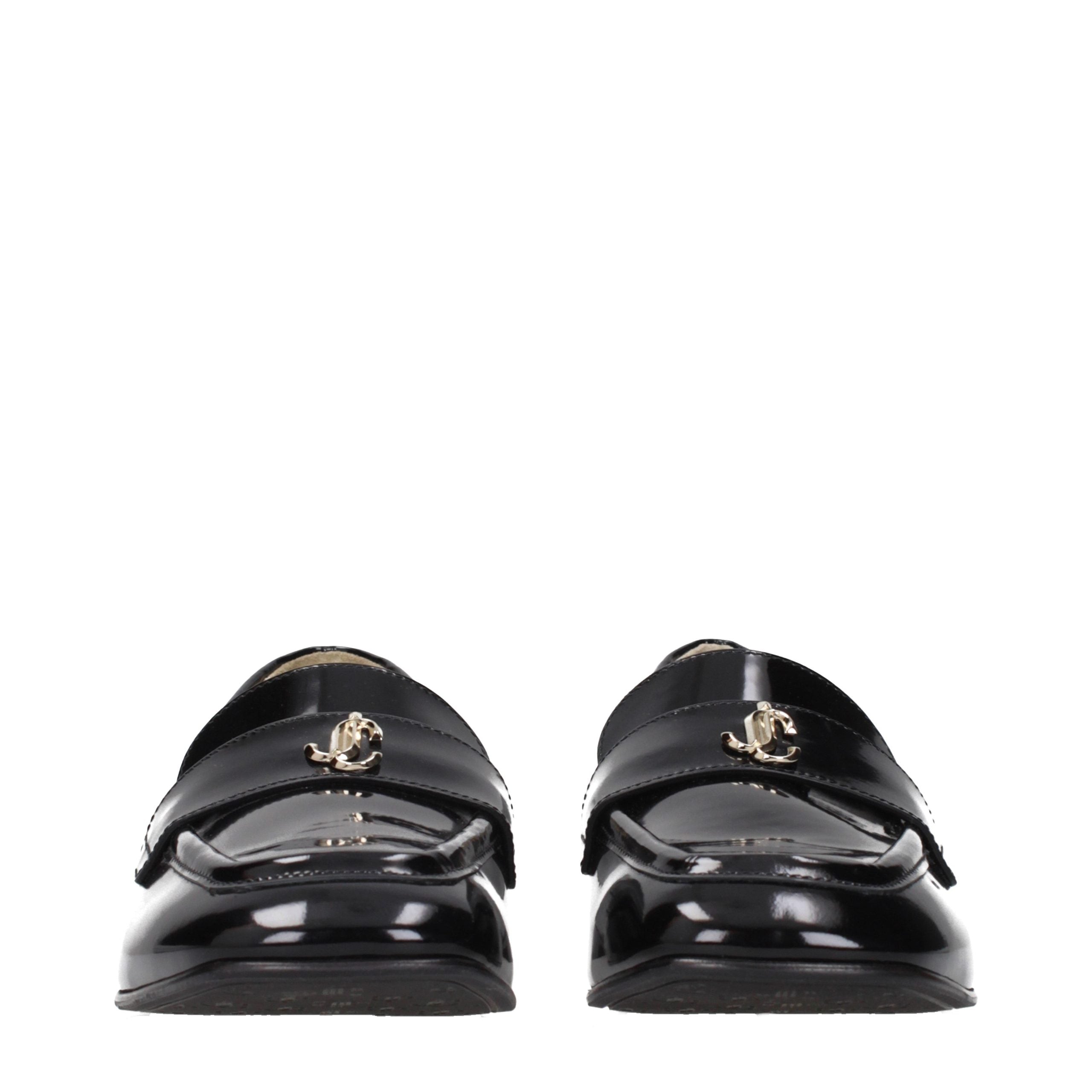 Jimmy Choo Schwarze Leder Loafer zum Hineinschlüpfen